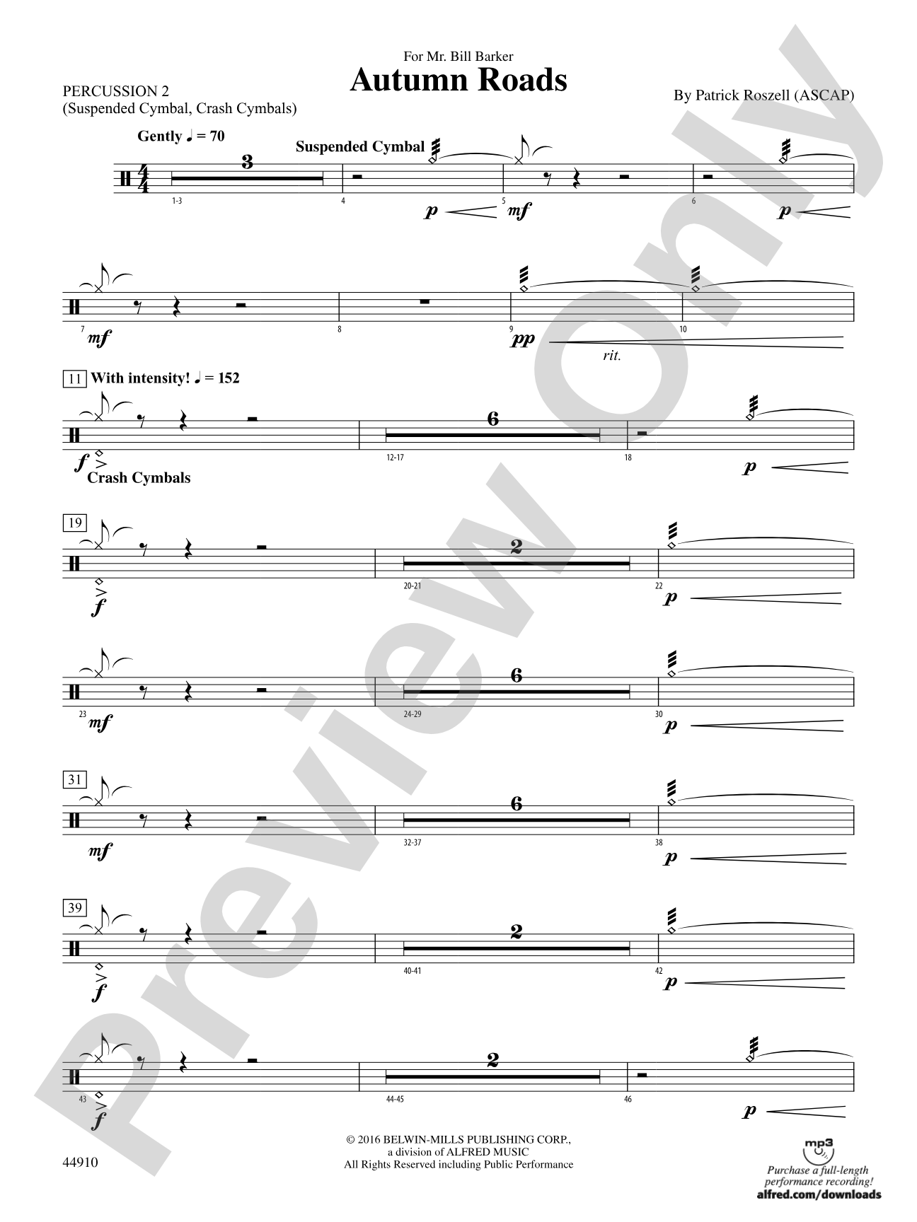 Autumn Roads: 2nd Percussion
