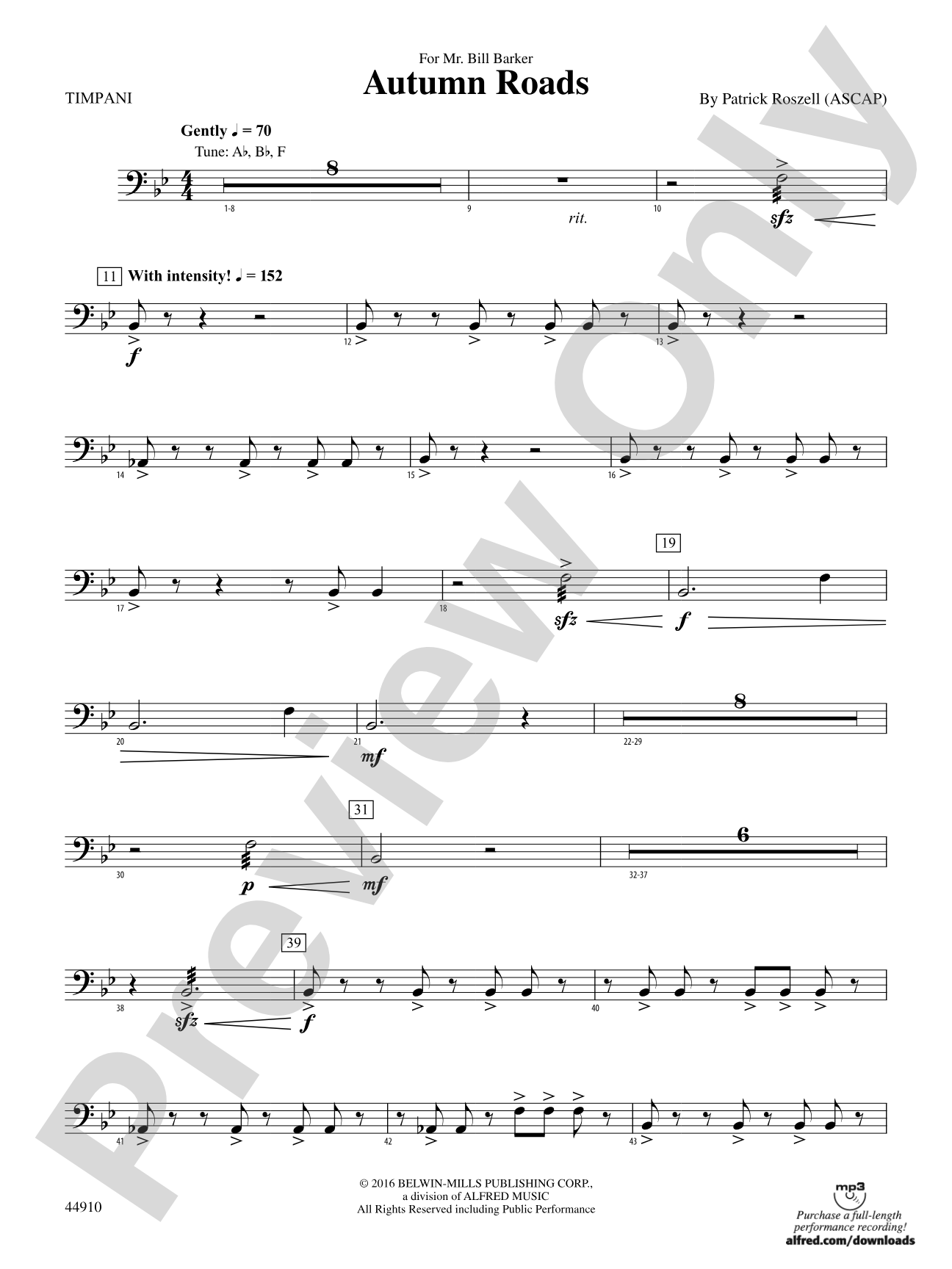 Autumn Roads: Timpani