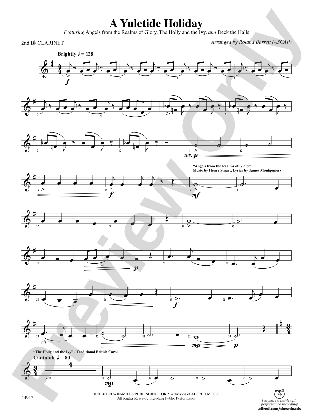 A Yuletide Holiday: 2nd B-flat Clarinet