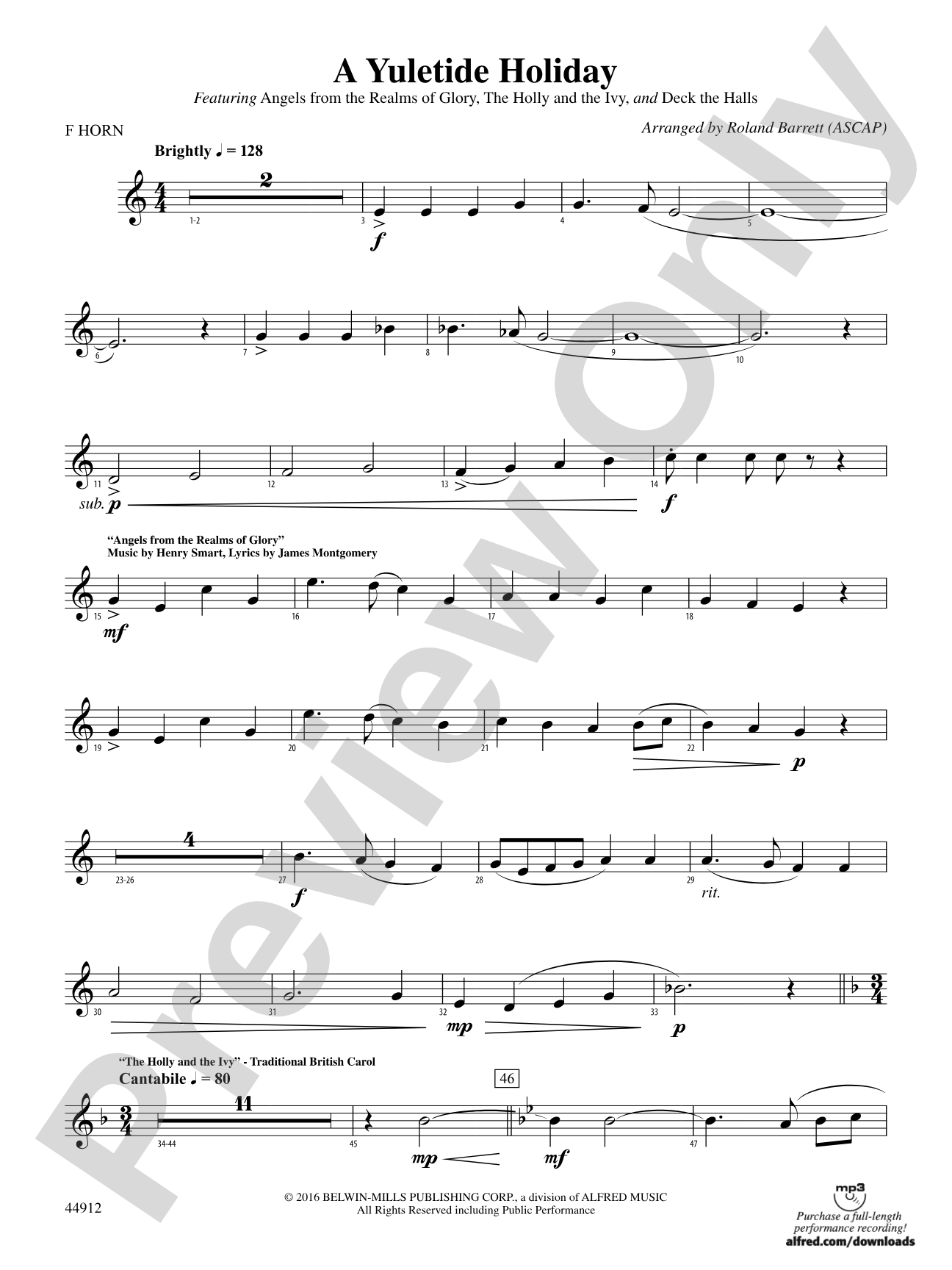A Yuletide Holiday: 1st F Horn