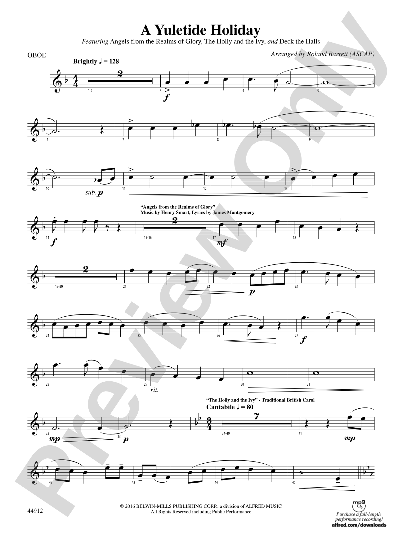 A Yuletide Holiday: Oboe