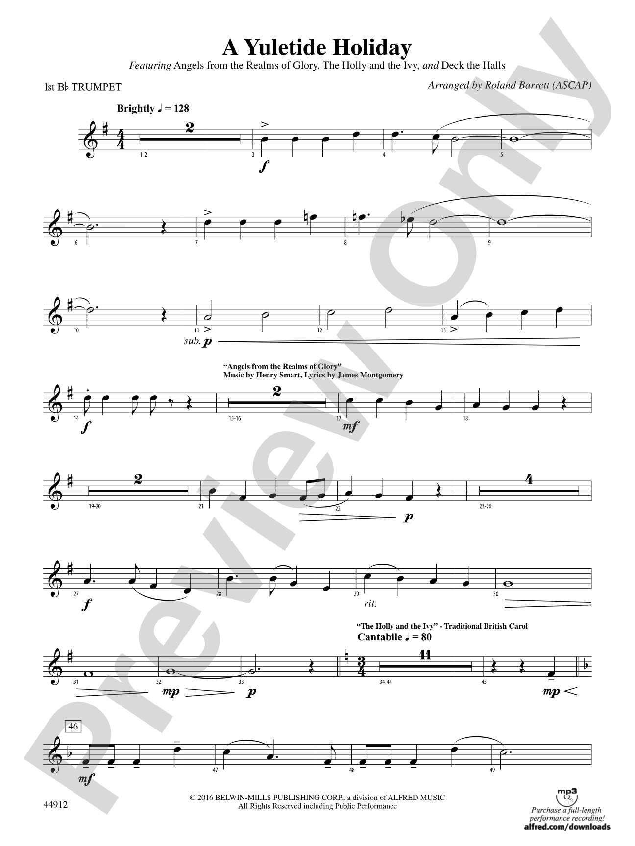 A Yuletide Holiday: 1st B-flat Trumpet