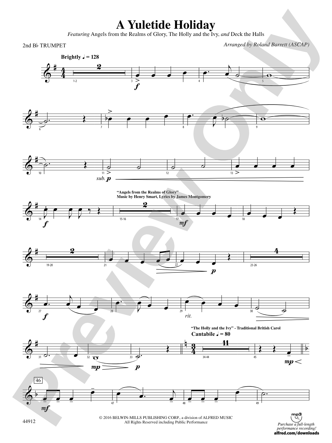 A Yuletide Holiday: 2nd B-flat Trumpet