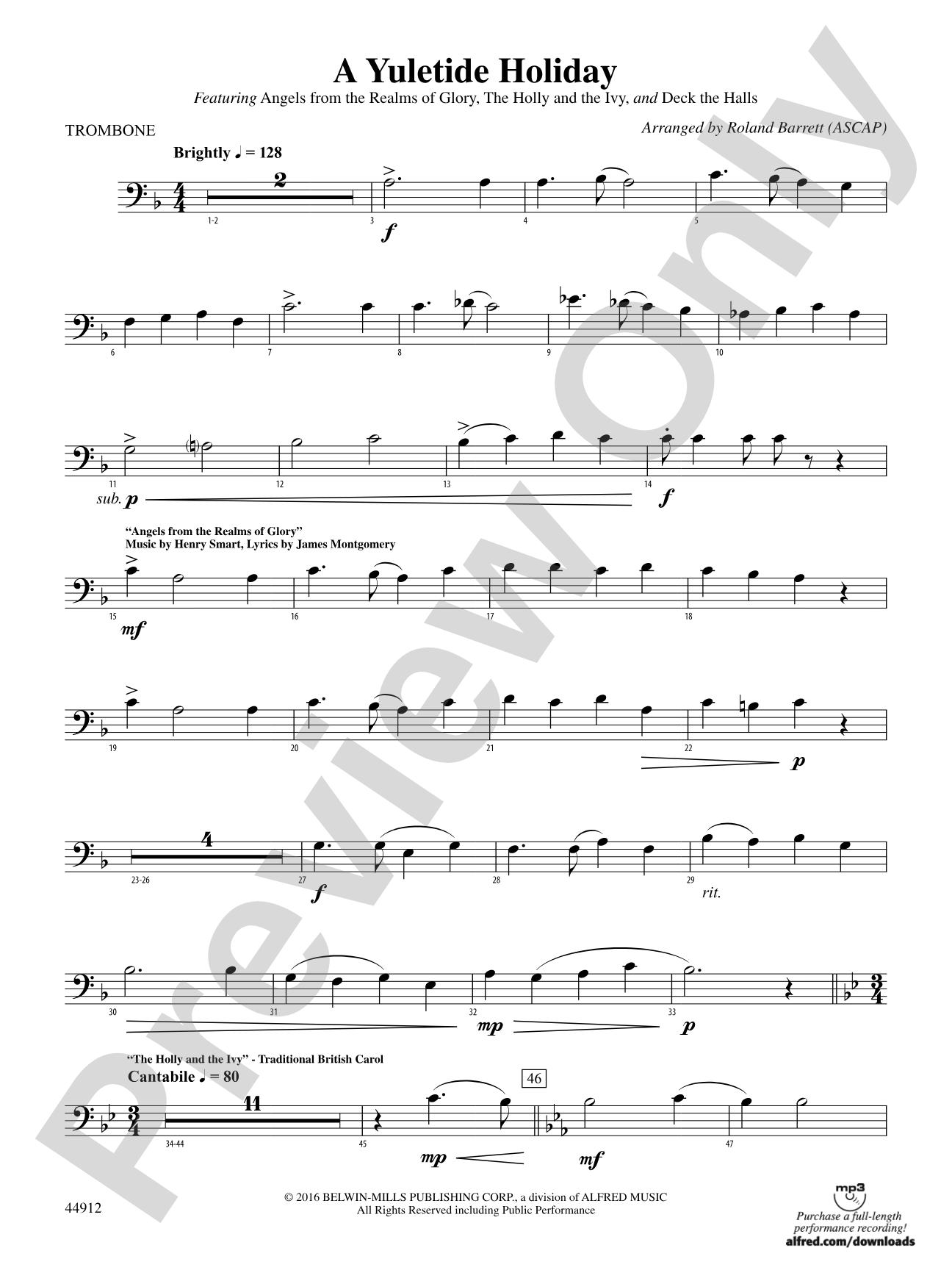 A Yuletide Holiday: 1st Trombone
