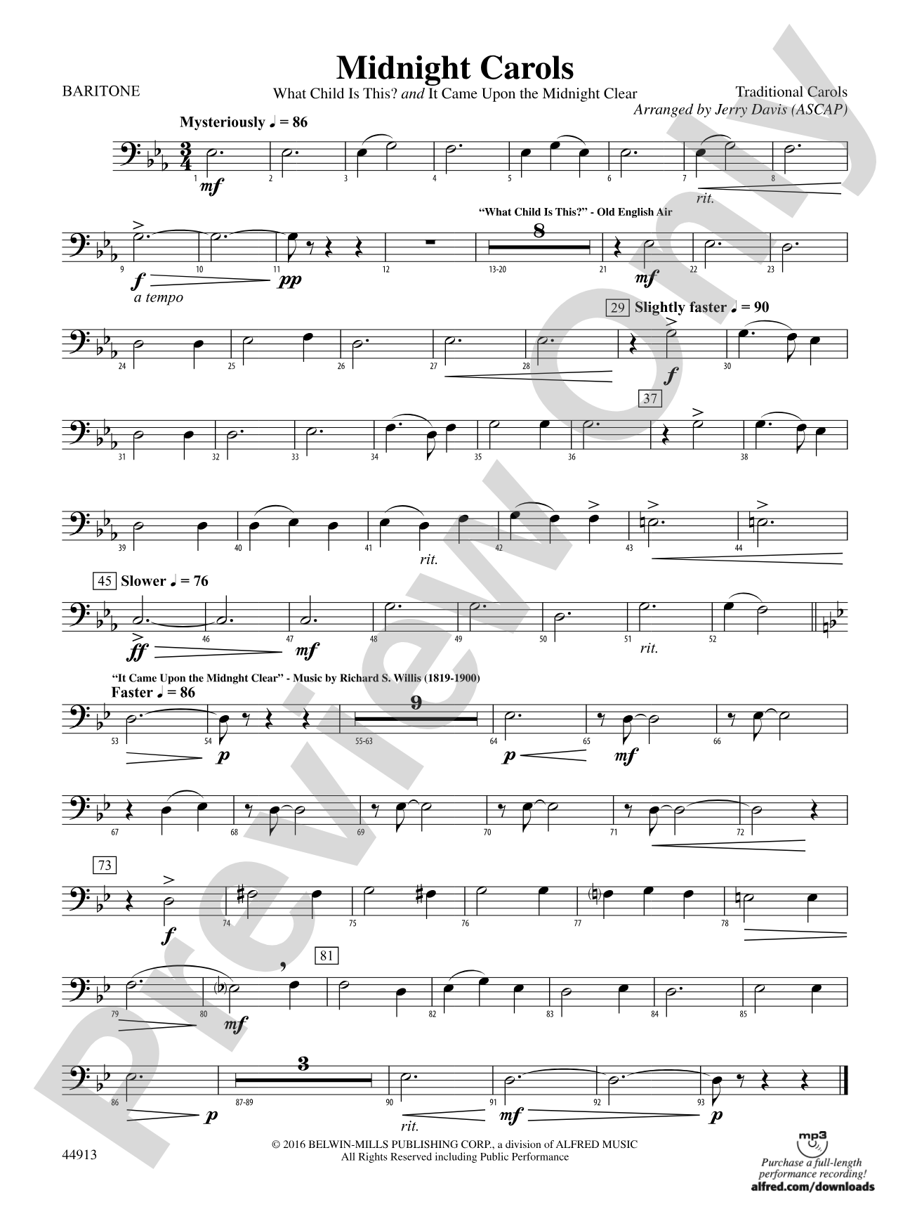 Midnight Carols: Baritone B.C.