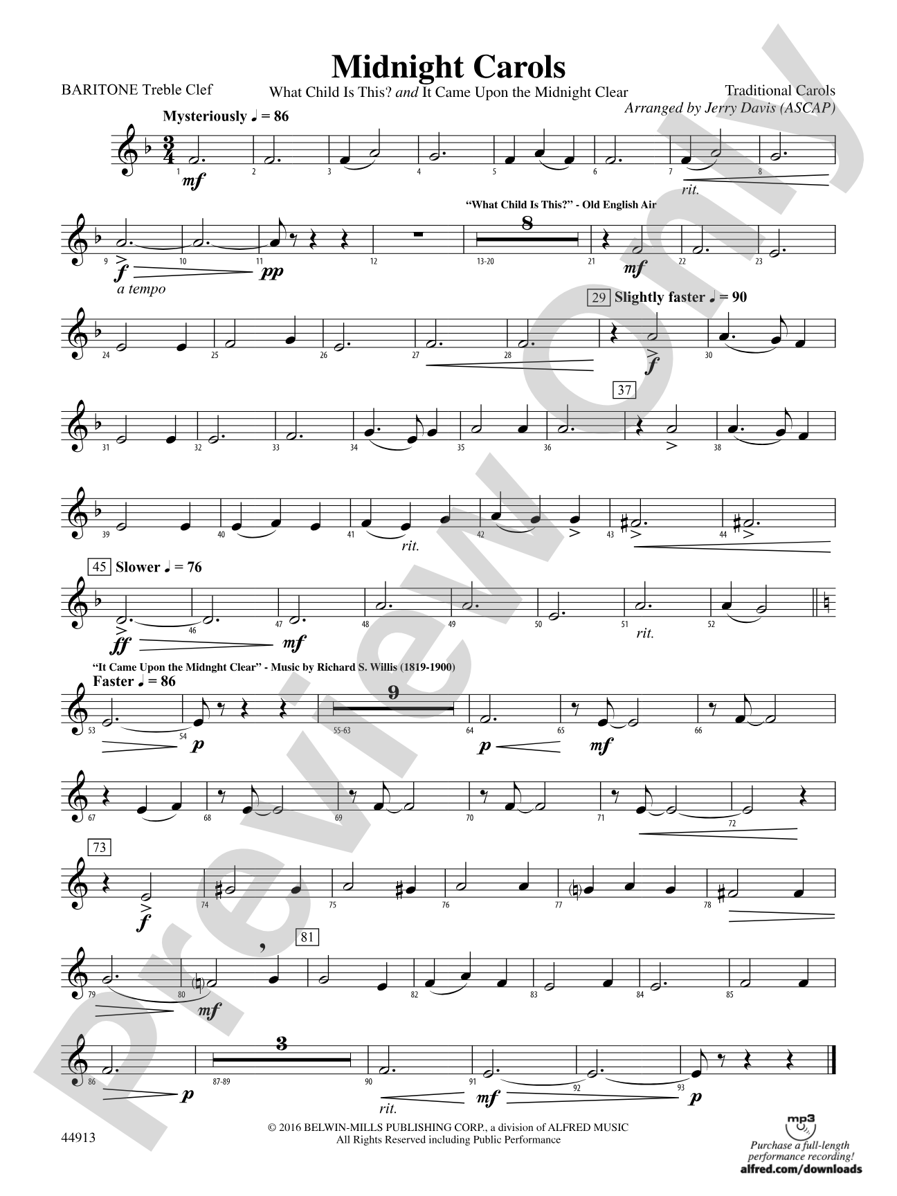 Midnight Carols: Baritone T.C.