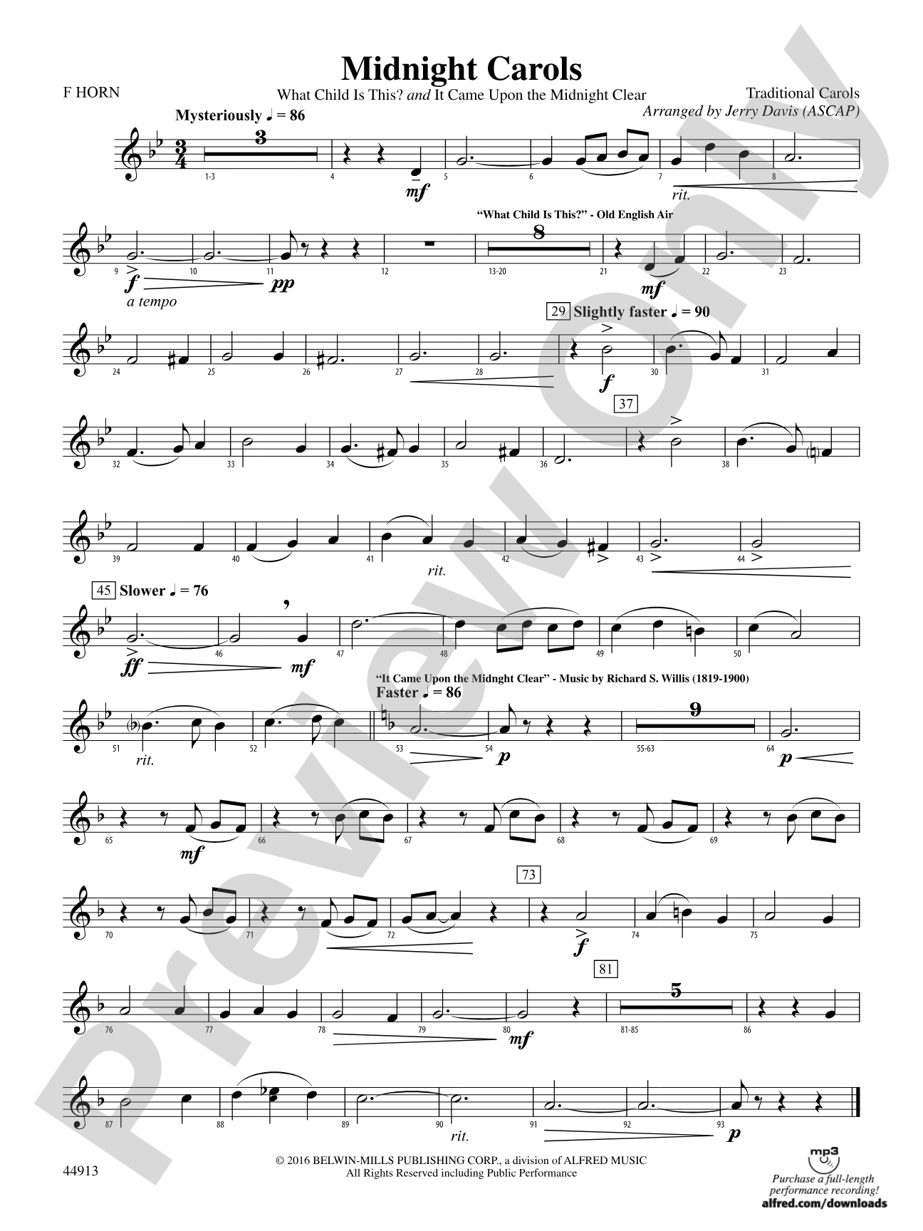 Midnight Carols: 1st F Horn