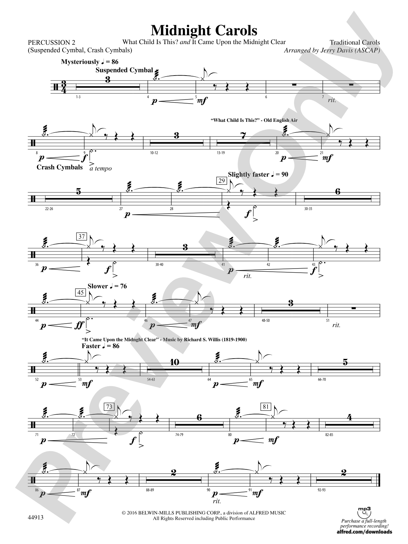 Midnight Carols: 2nd Percussion