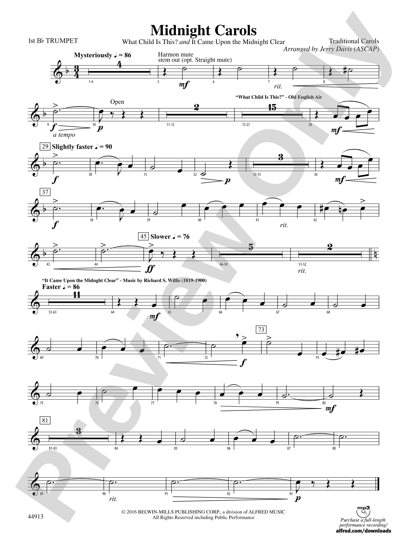 Midnight Carols: 1st B-flat Trumpet