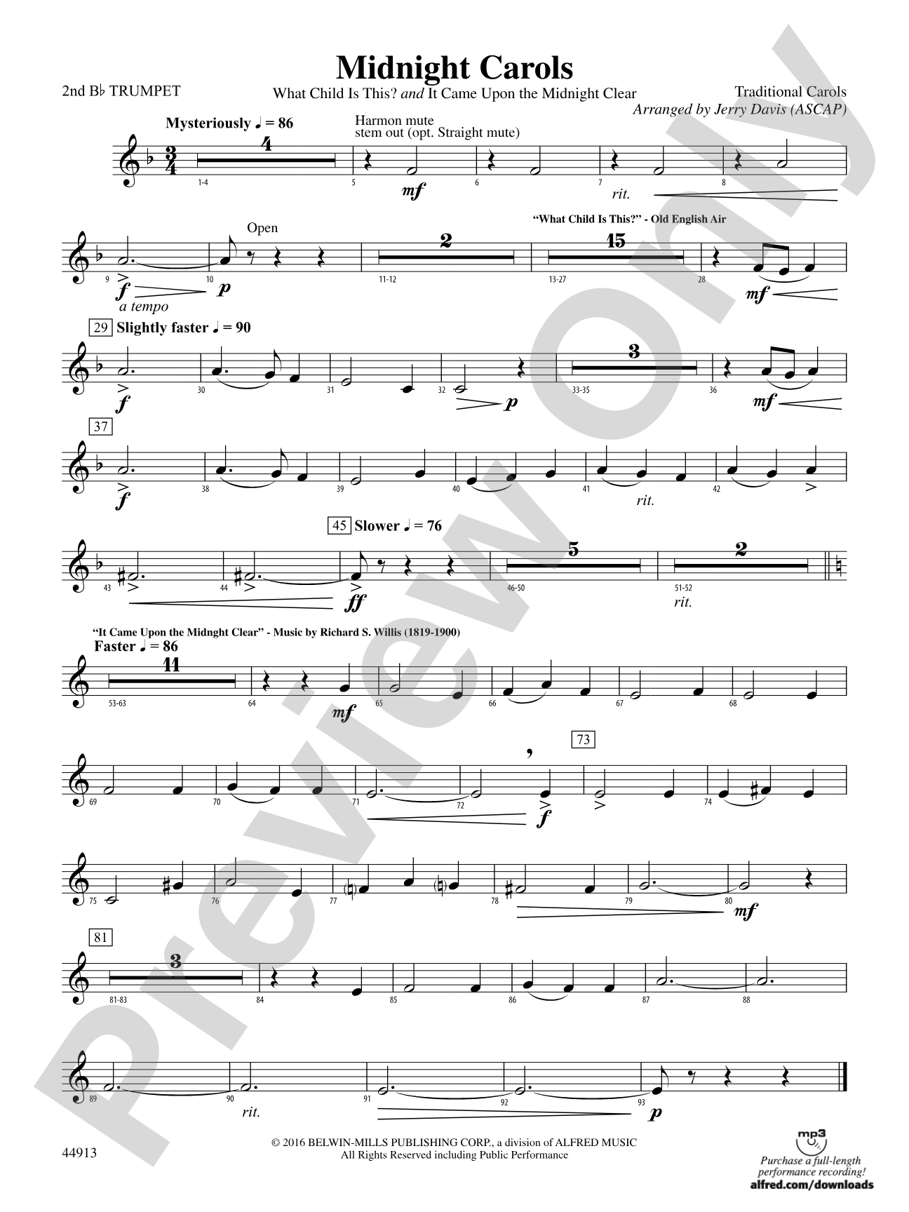 Midnight Carols: 2nd B-flat Trumpet
