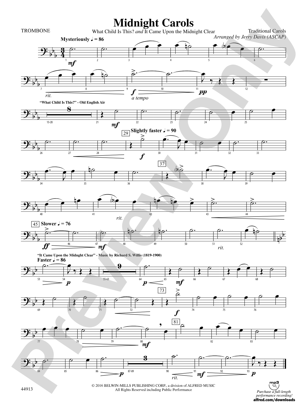 Midnight Carols: 1st Trombone