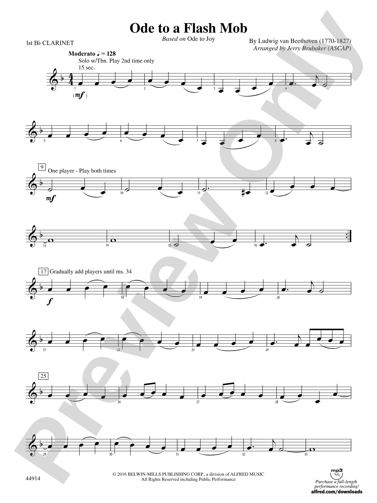 Ode to a Flash Mob: 1st B-flat Clarinet