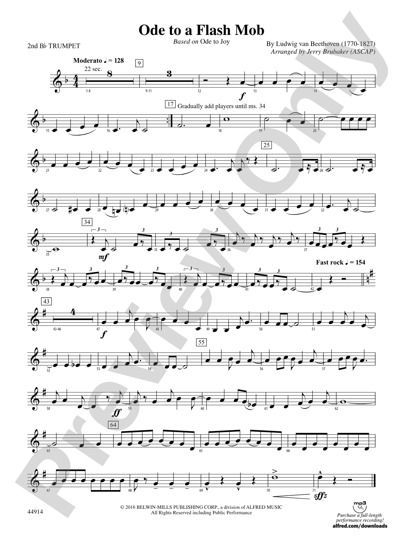 Ode to a Flash Mob: 2nd B-flat Trumpet