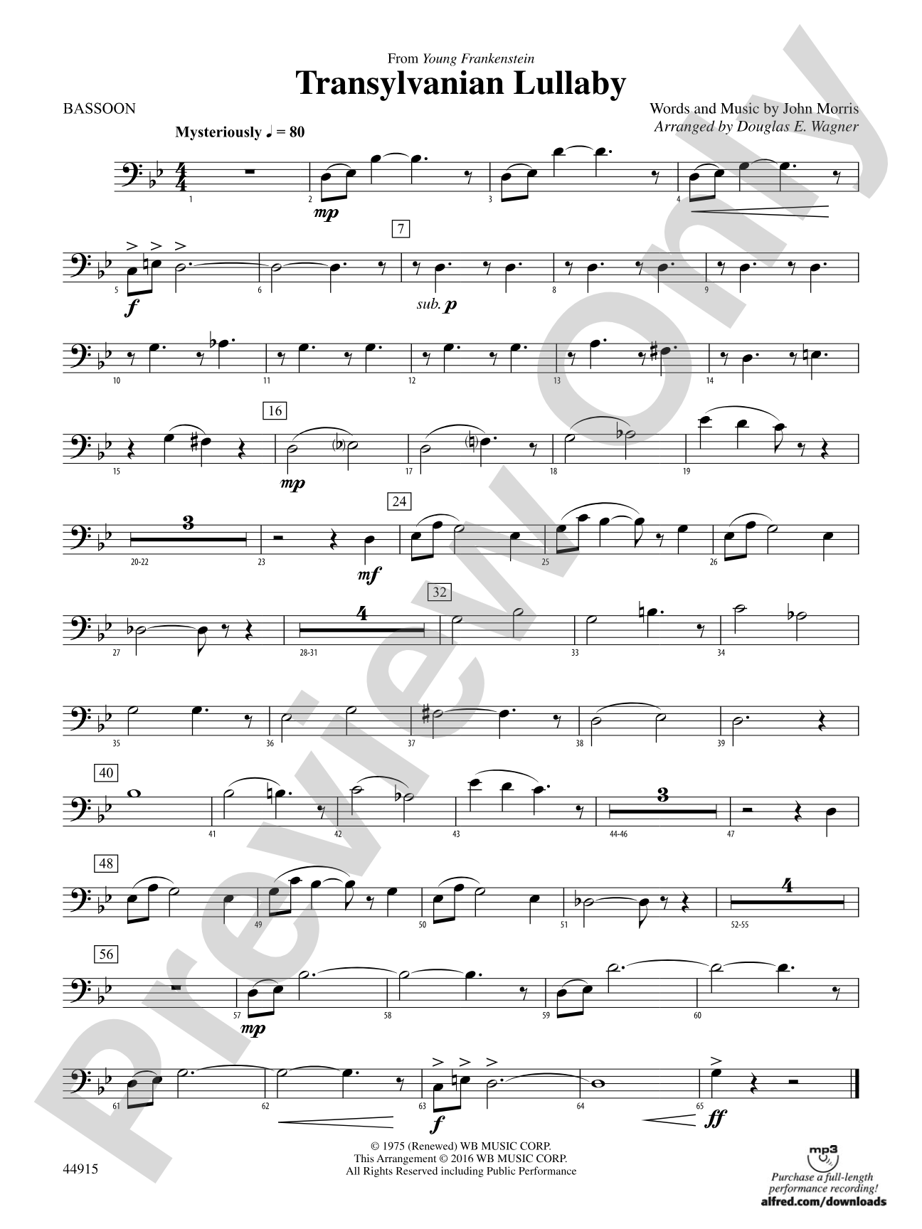 Transylvanian Lullaby: Bassoon