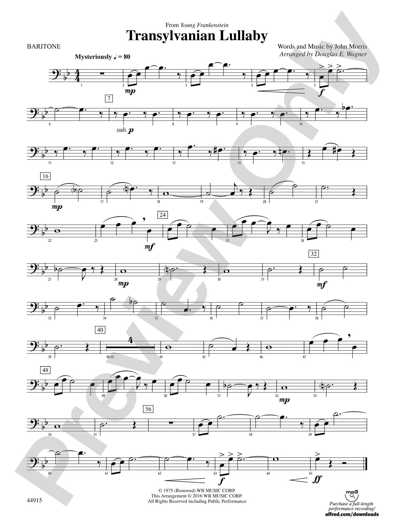 Transylvanian Lullaby: Baritone B.C.
