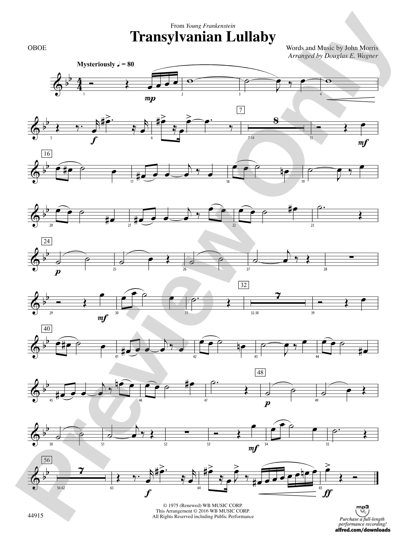 Transylvanian Lullaby: Oboe