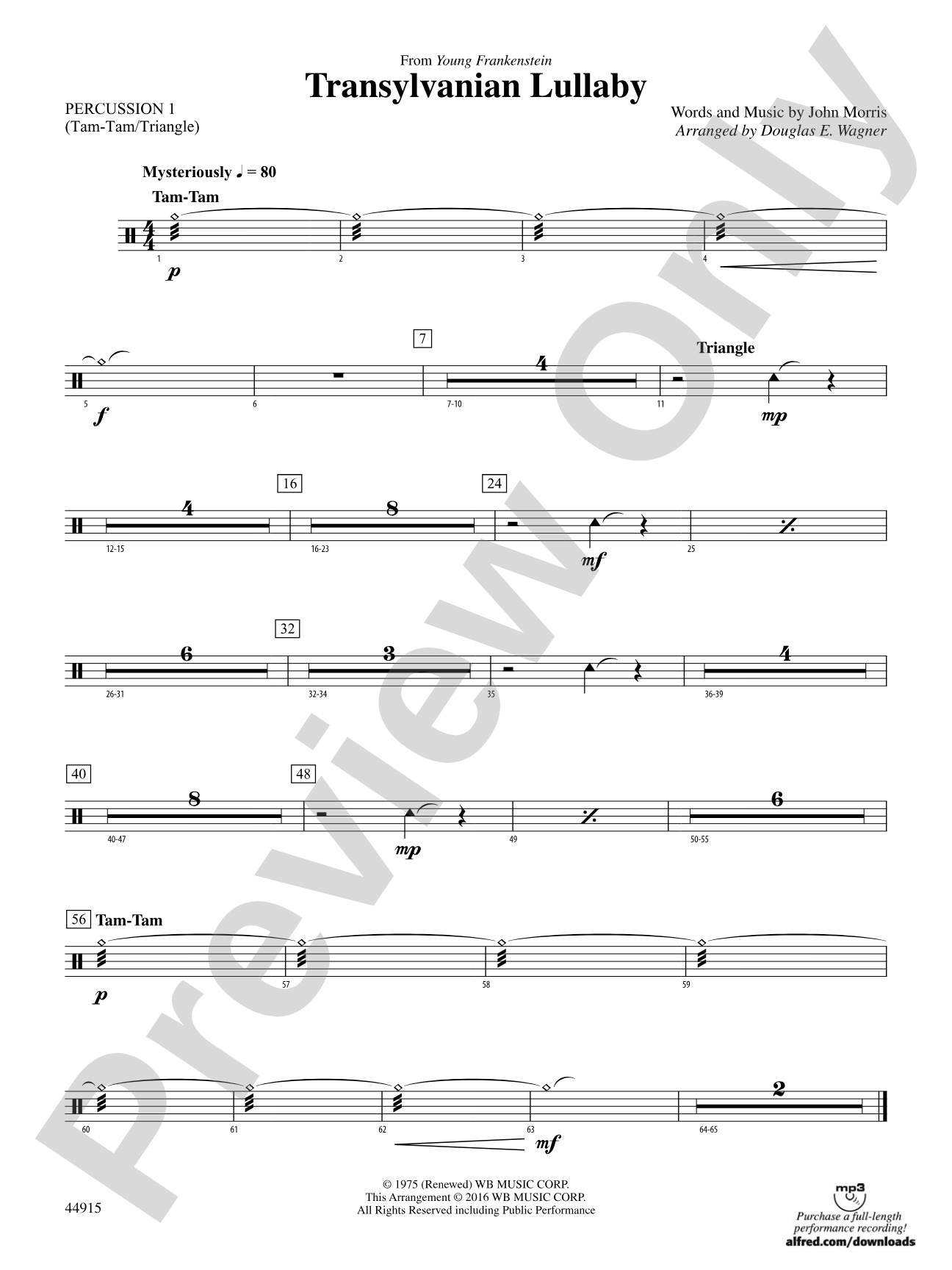 Transylvanian Lullaby: 1st Percussion