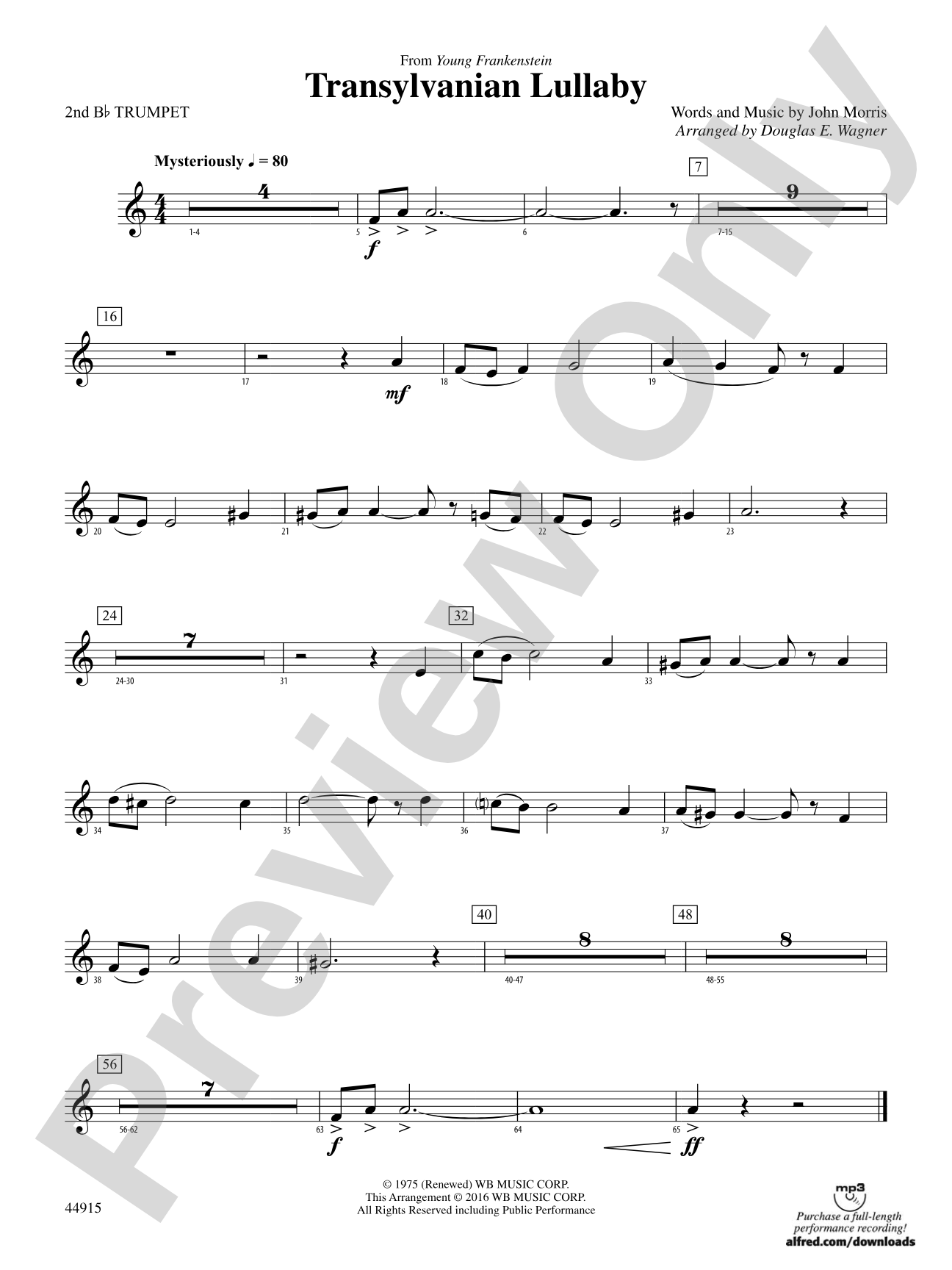 Transylvanian Lullaby: 2nd B-flat Trumpet