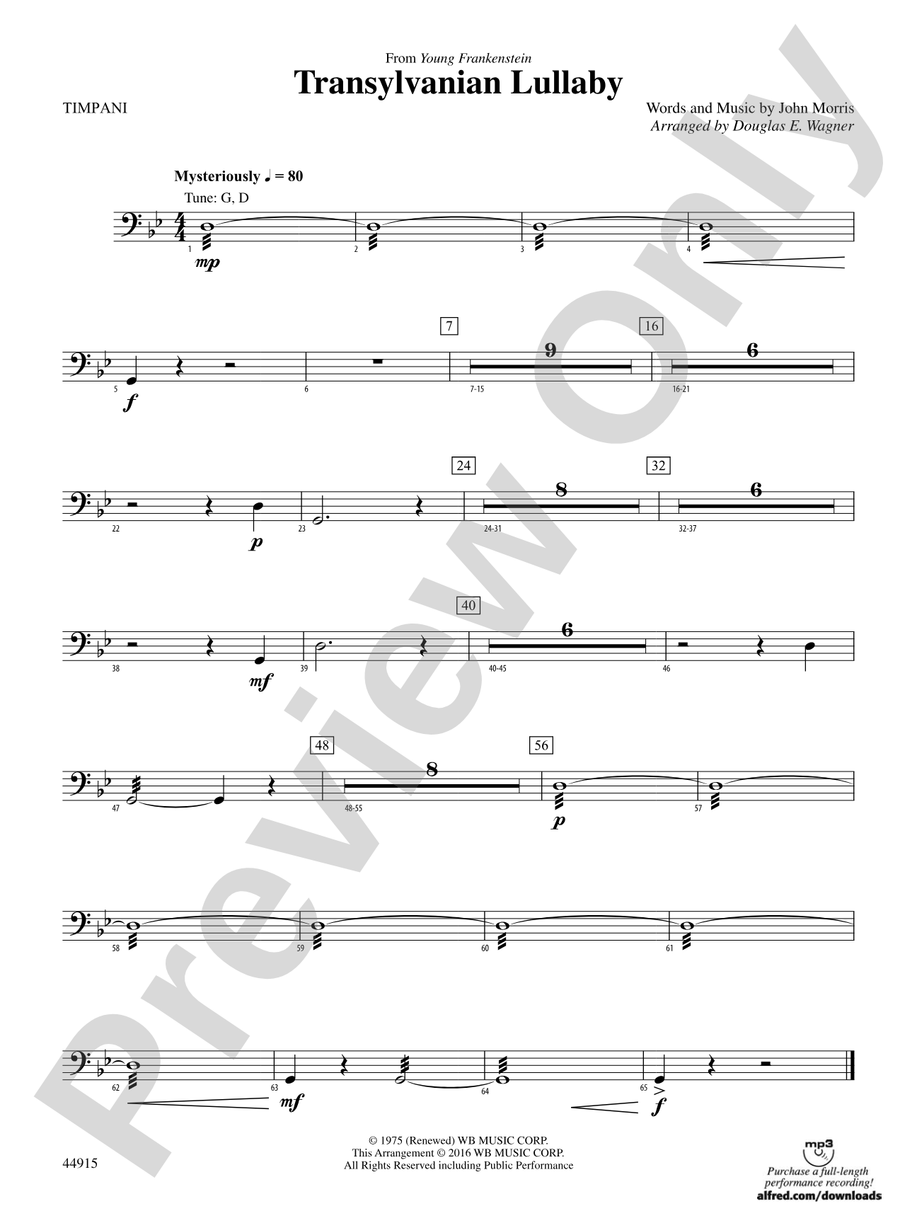 Transylvanian Lullaby: Timpani