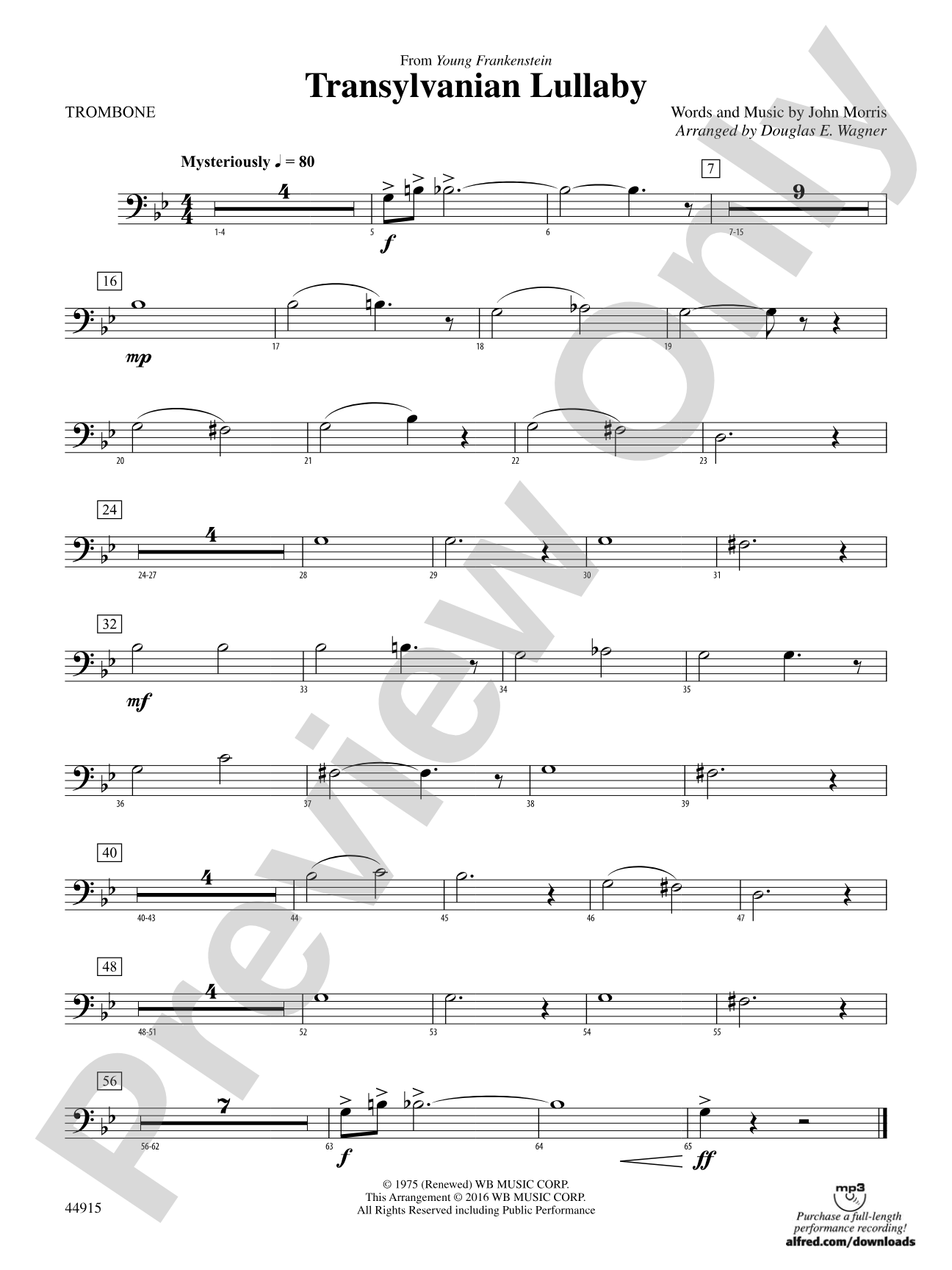 Transylvanian Lullaby: 1st Trombone