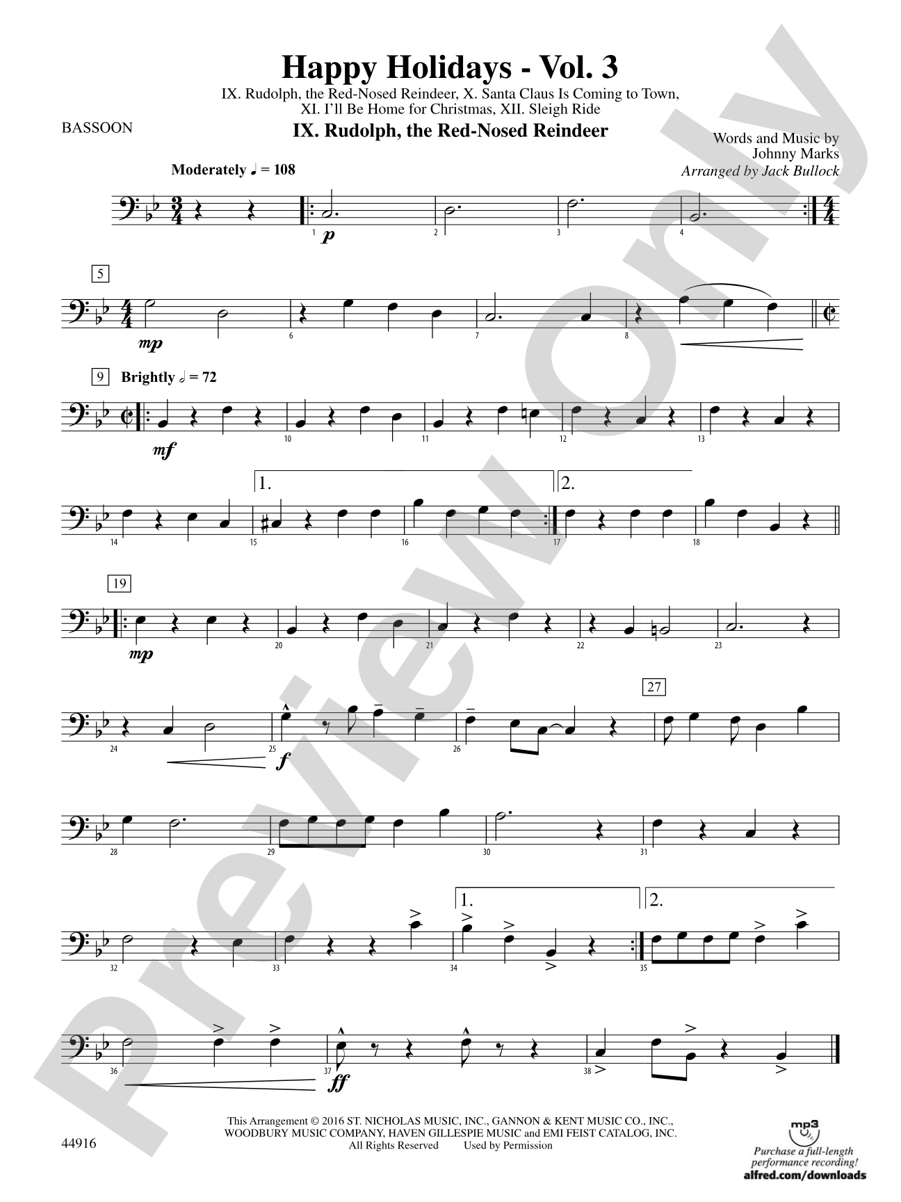 Happy Holidays---Vol. 3: Bassoon