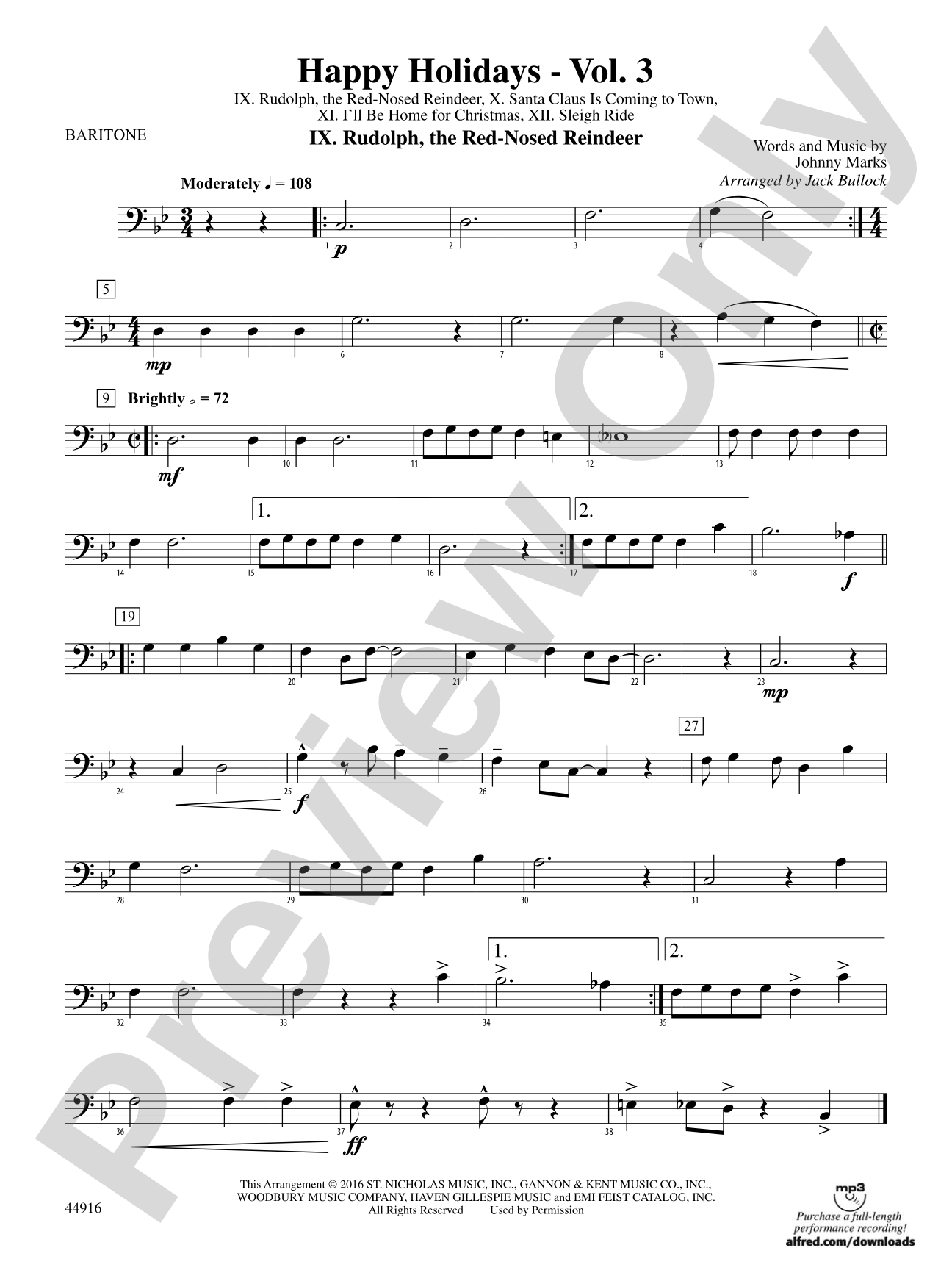 Happy Holidays---Vol. 3: Baritone B.C.