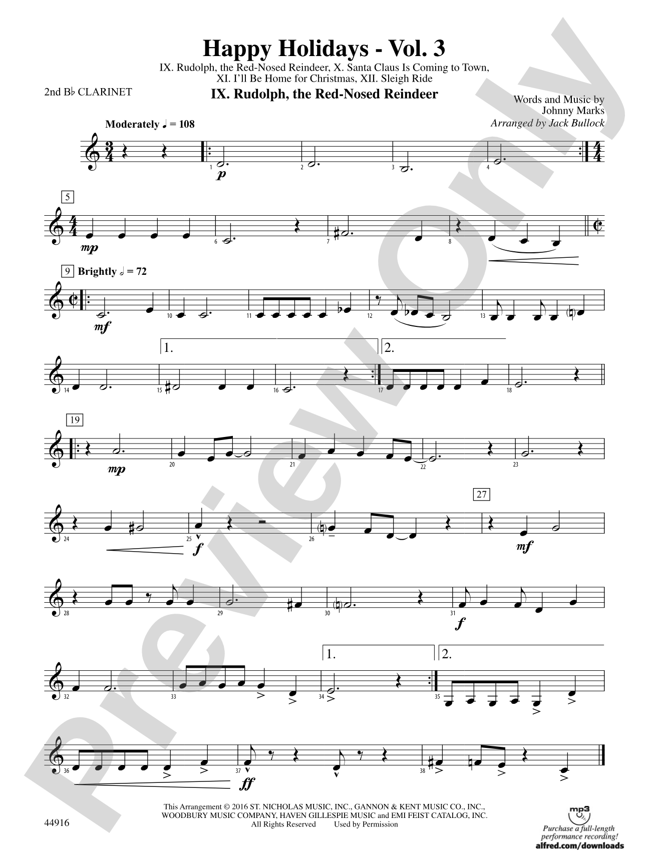 Happy Holidays---Vol. 3: 2nd B-flat Clarinet