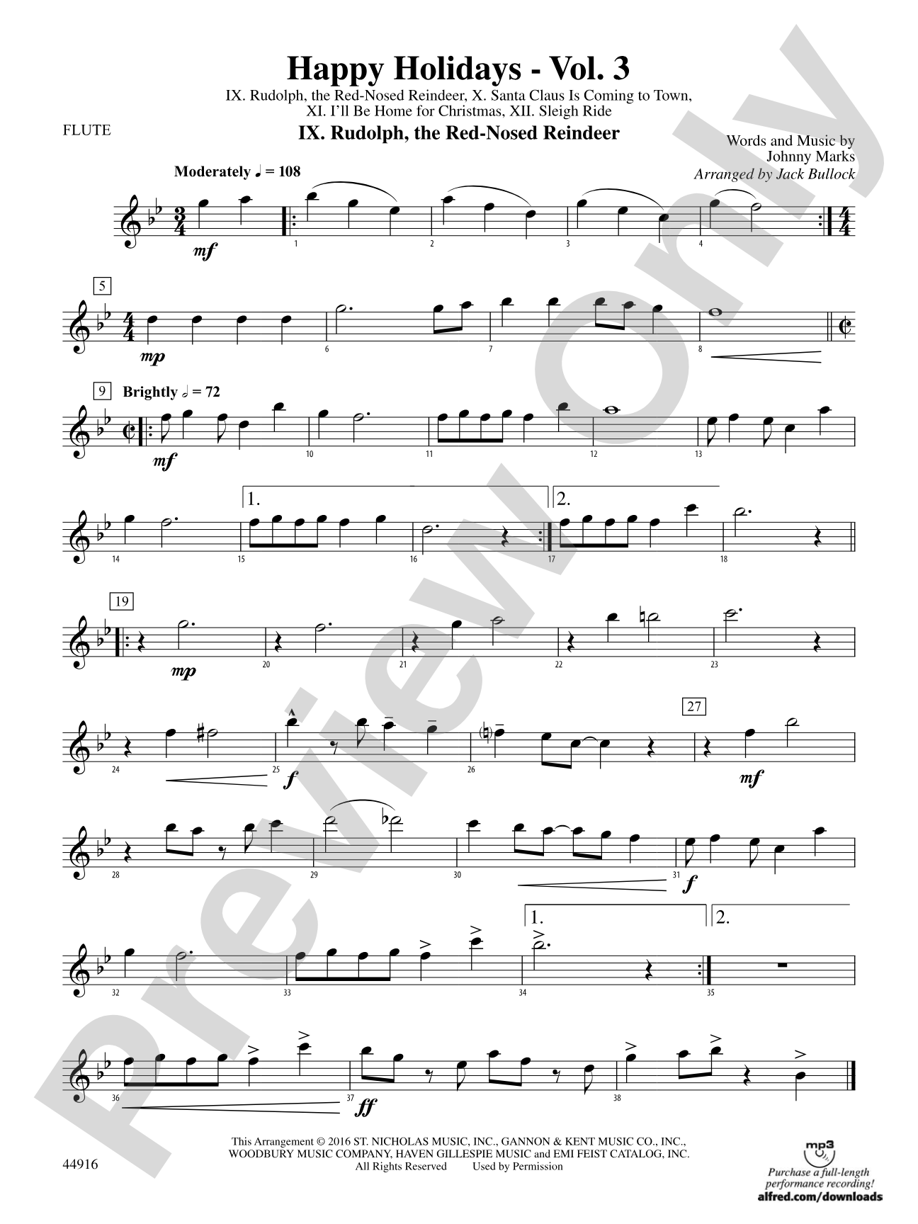 Happy Holidays---Vol. 3: Flute