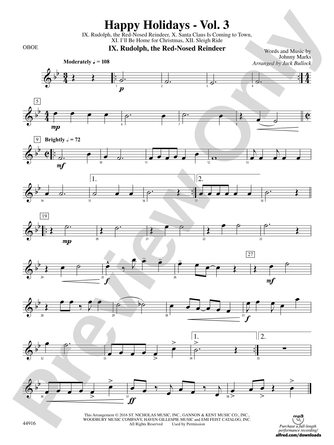 Happy Holidays---Vol. 3: Oboe