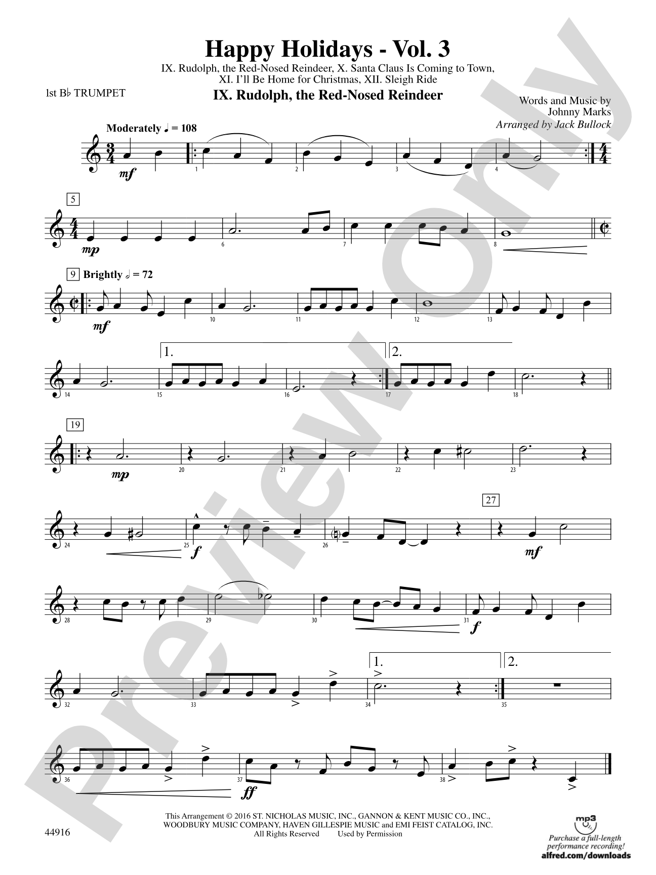 Happy Holidays---Vol. 3: 1st B-flat Trumpet