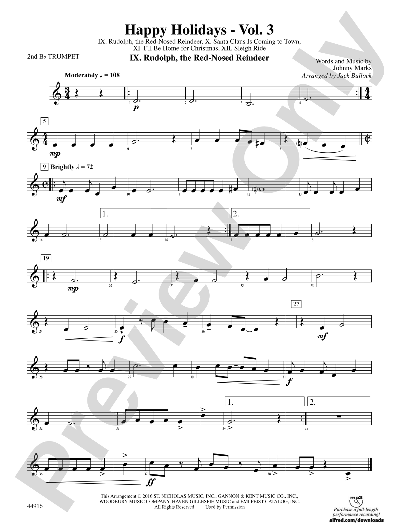 Happy Holidays---Vol. 3: 2nd B-flat Trumpet