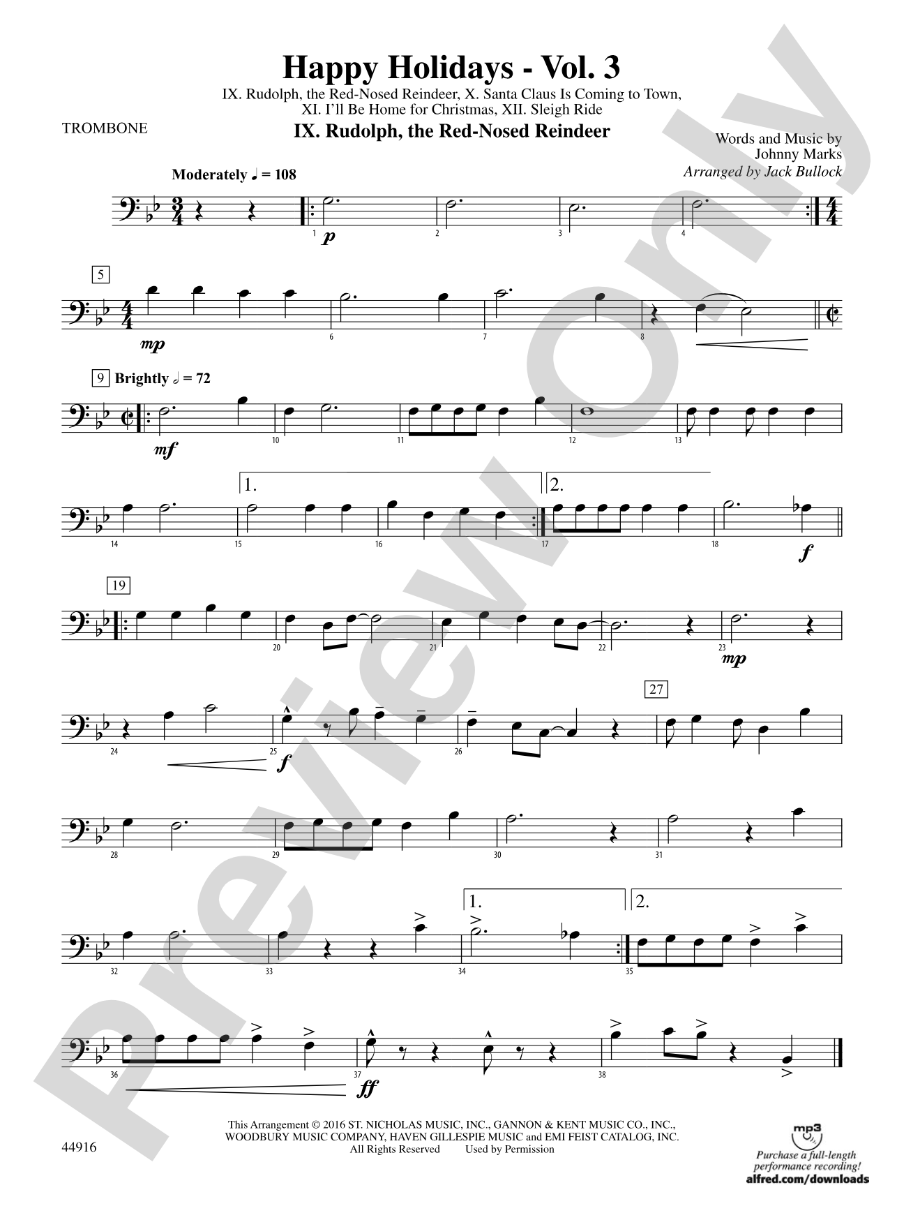 Happy Holidays---Vol. 3: 1st Trombone