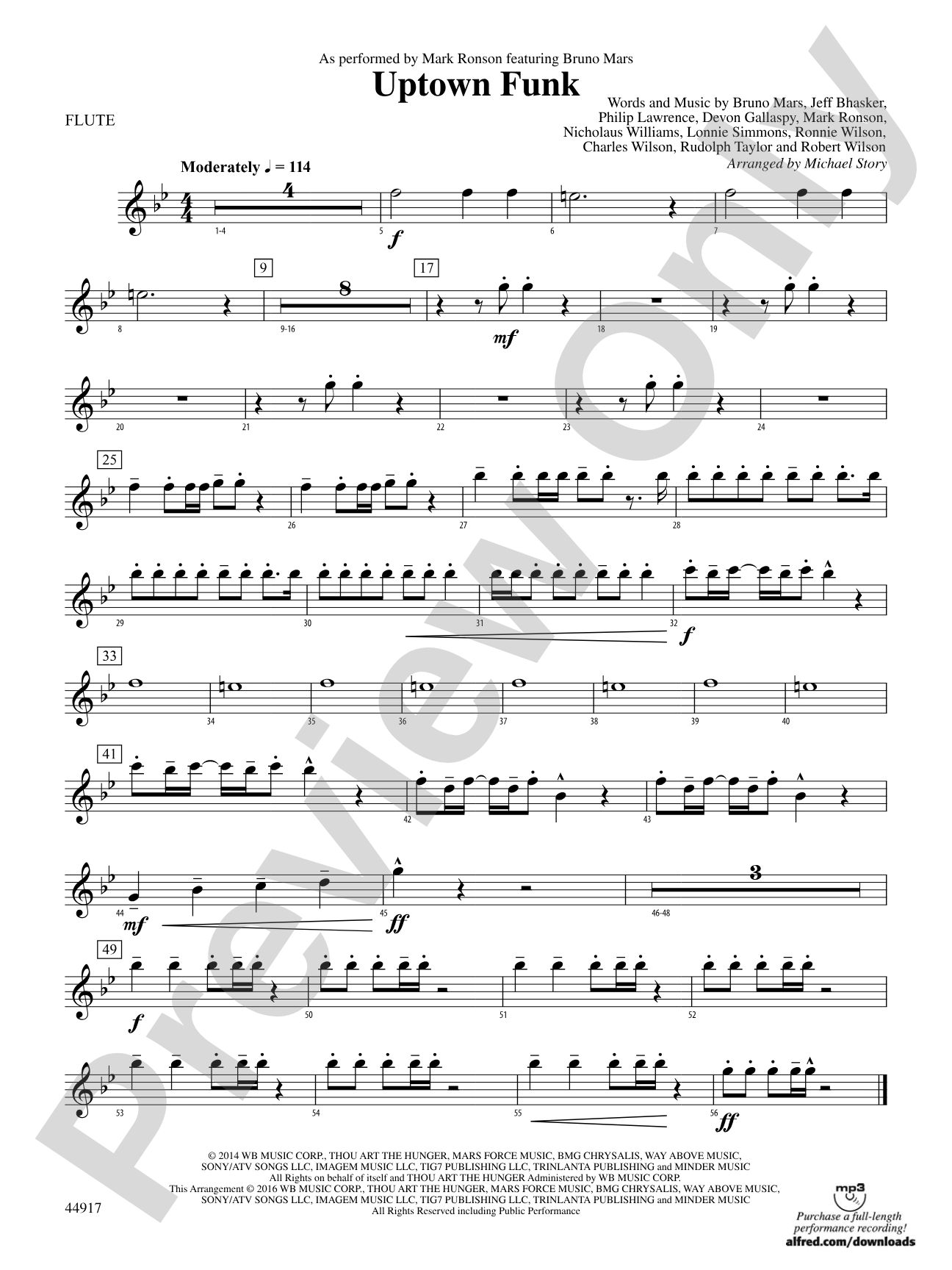 Uptown Funk: Flute