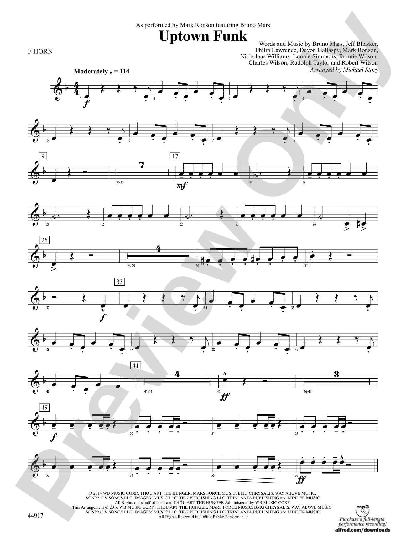 Uptown Funk: 1st F Horn