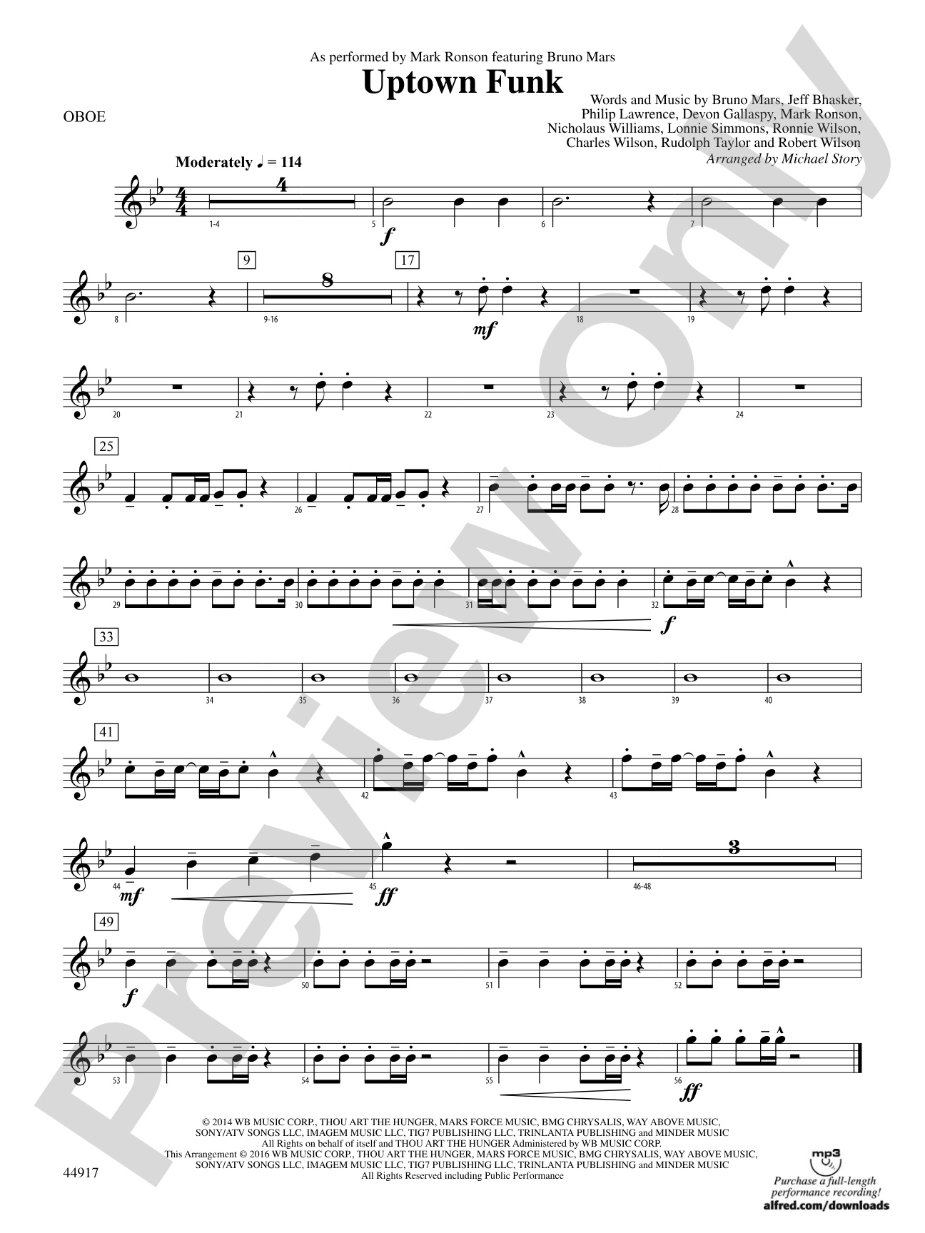 Uptown Funk: Oboe