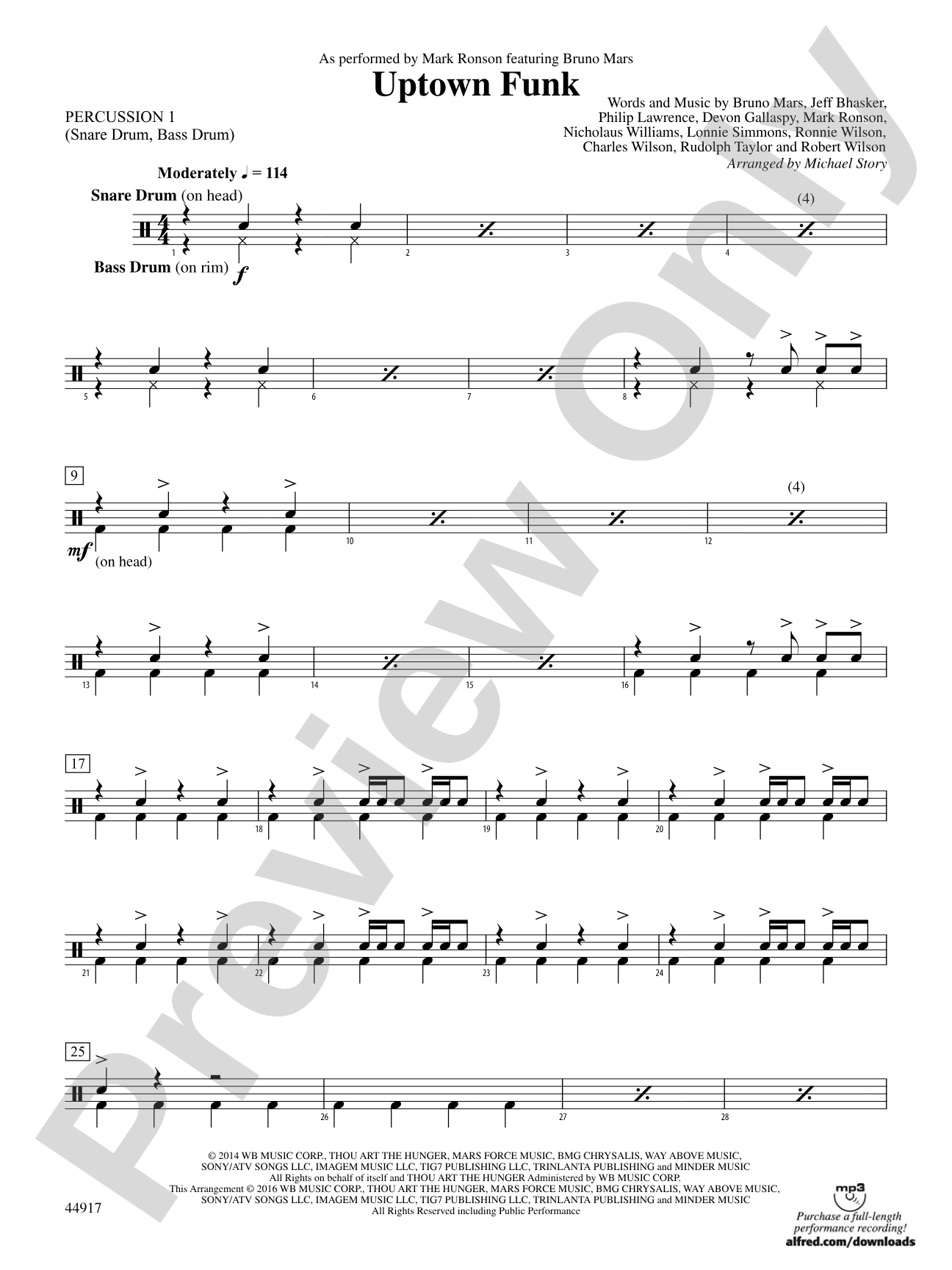 Uptown Funk: 1st Percussion