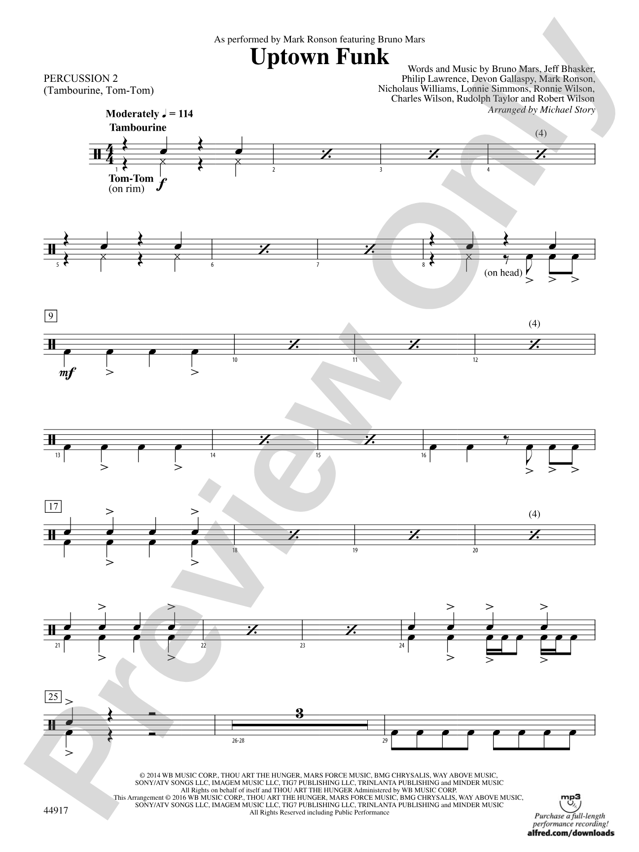 Uptown Funk: 2nd Percussion