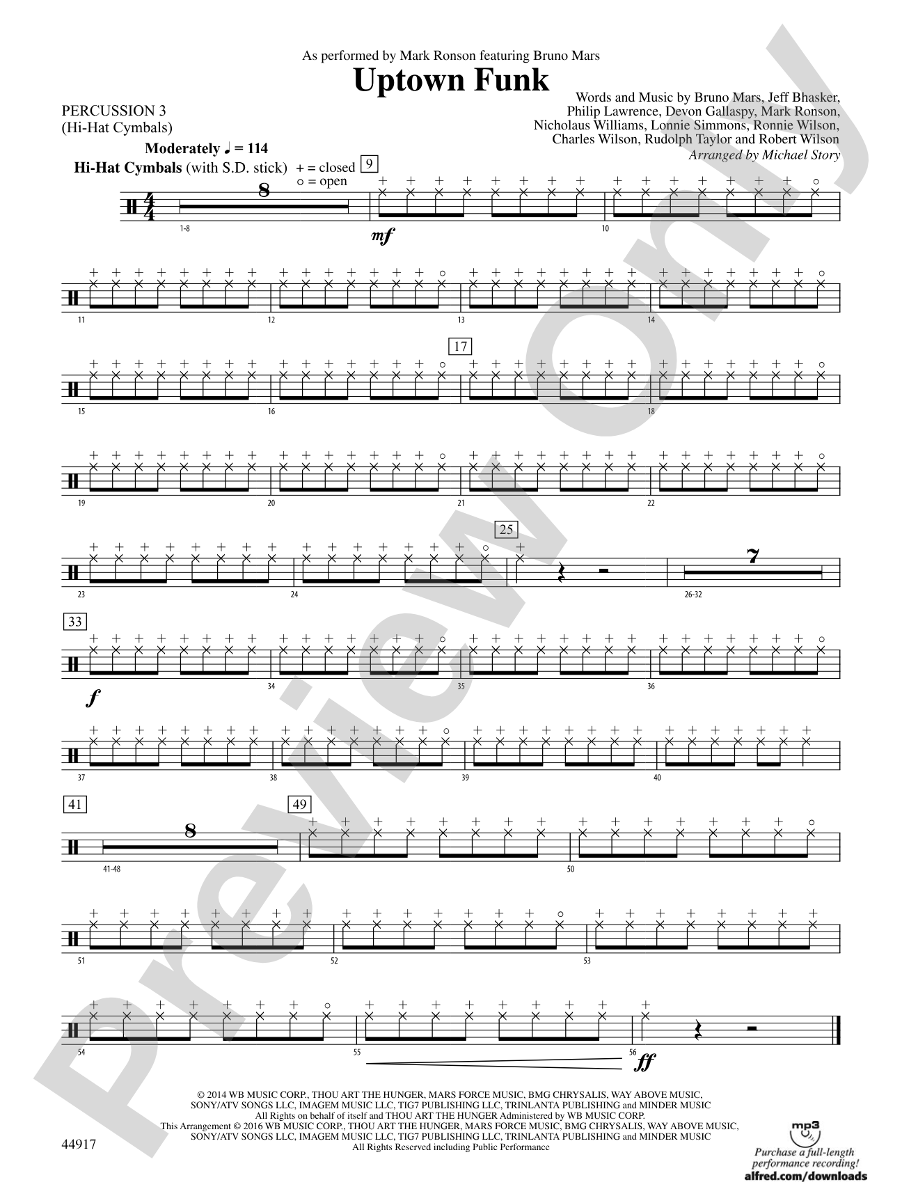 Uptown Funk: 3rd Percussion