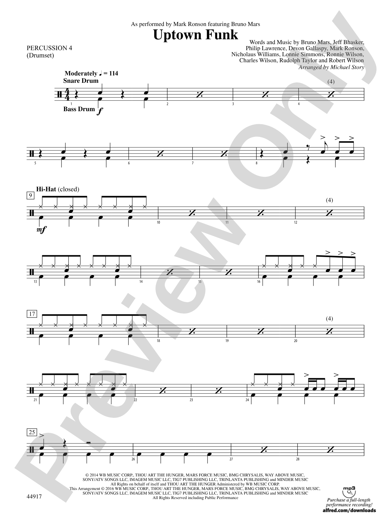 Uptown Funk: 4th Percussion