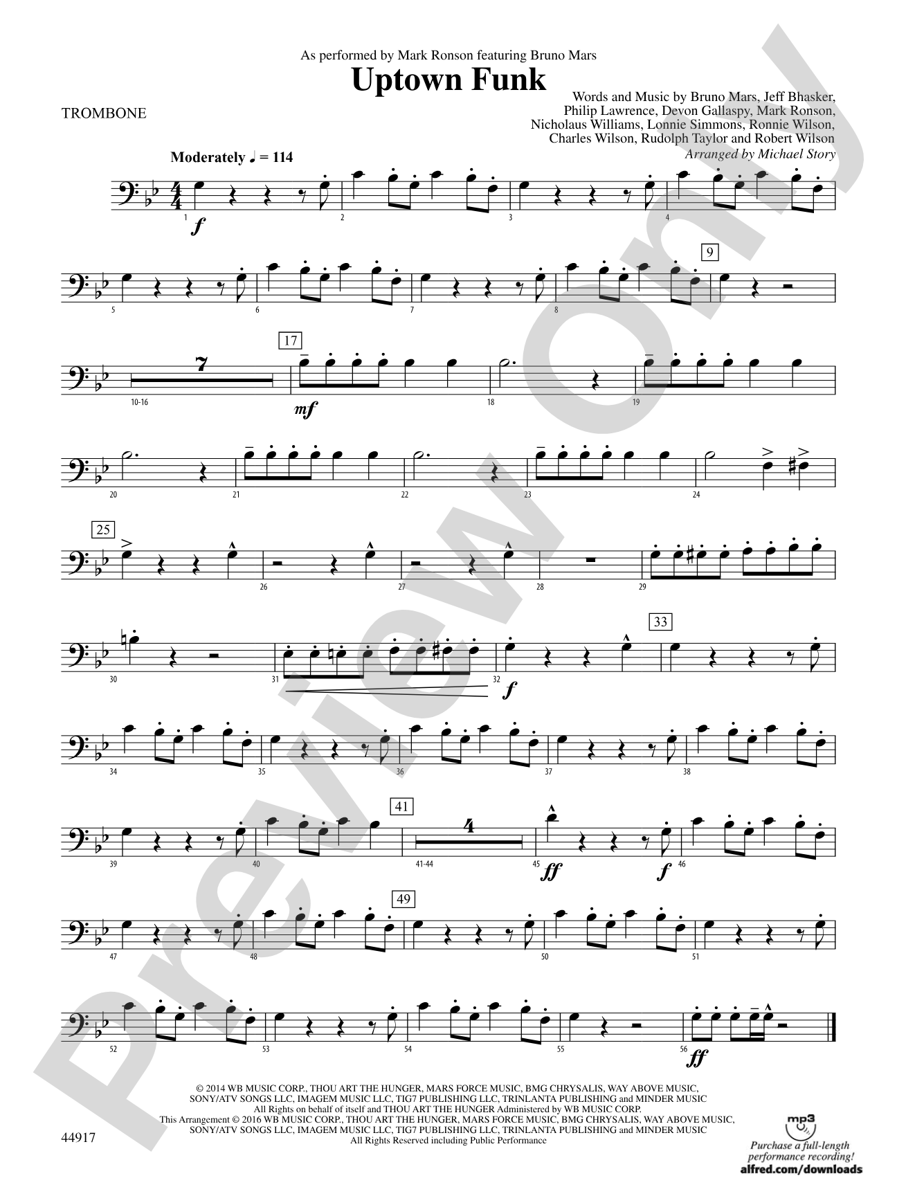 Uptown Funk: 1st Trombone