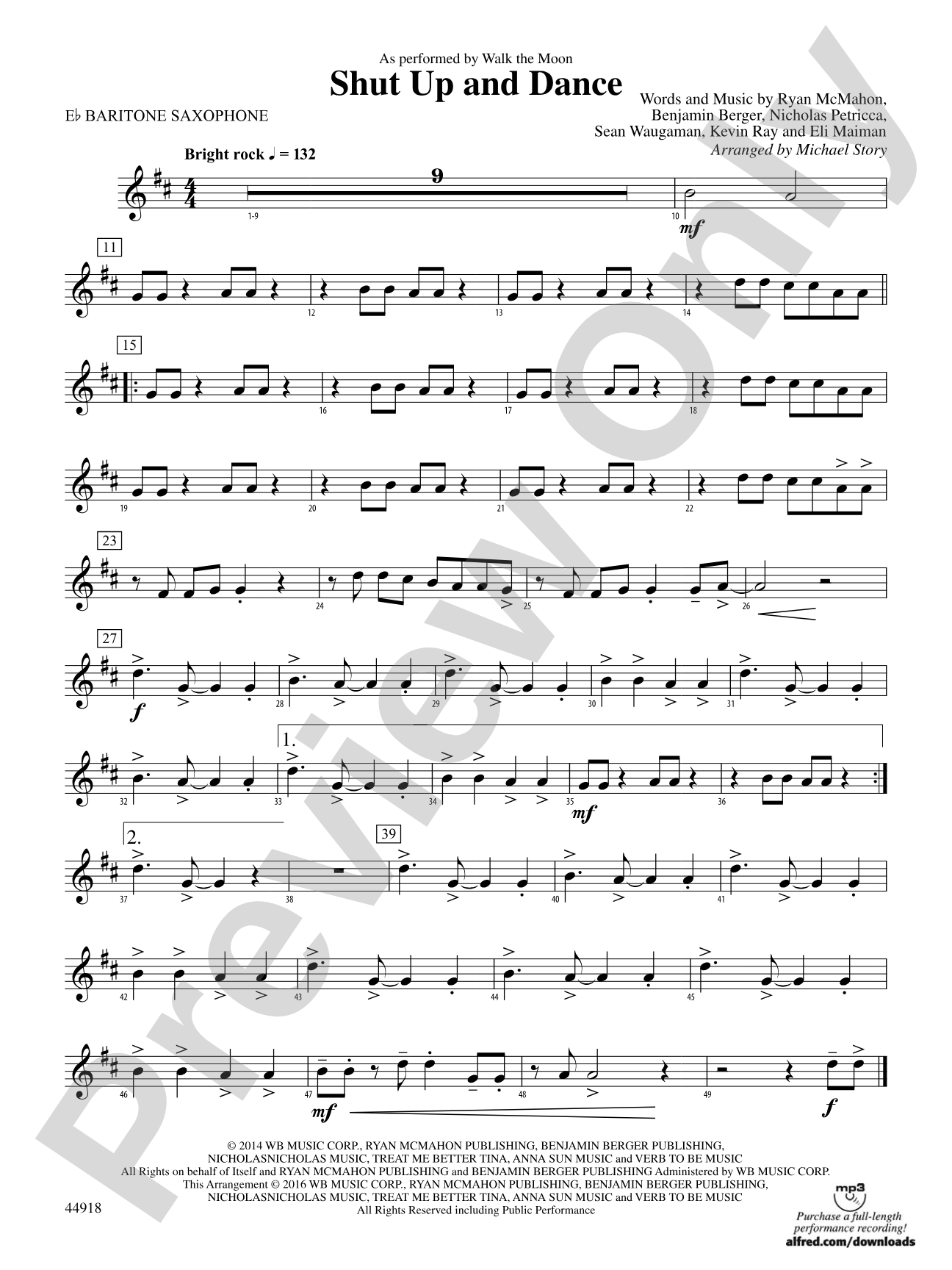 Shut Up and Dance: E-flat Baritone Saxophone