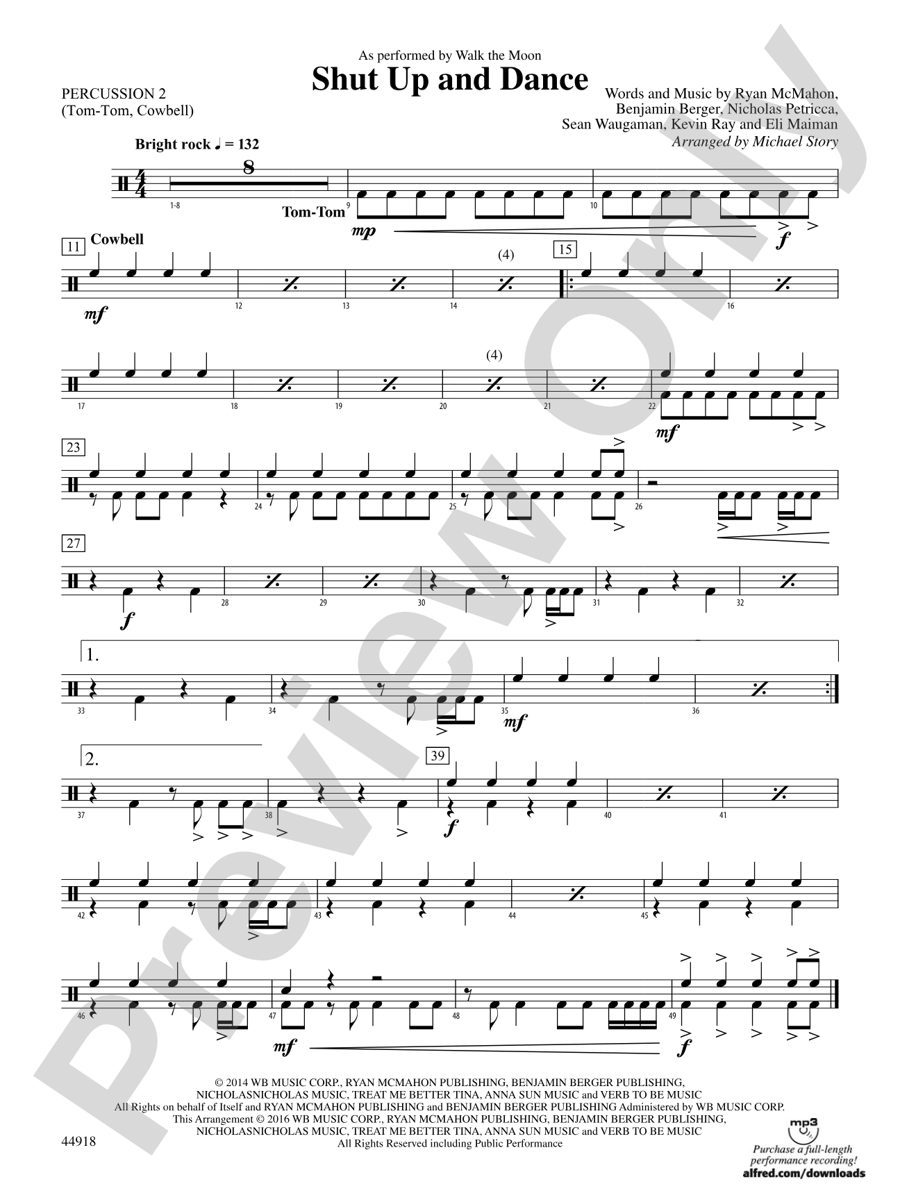 Shut Up and Dance: 2nd Percussion