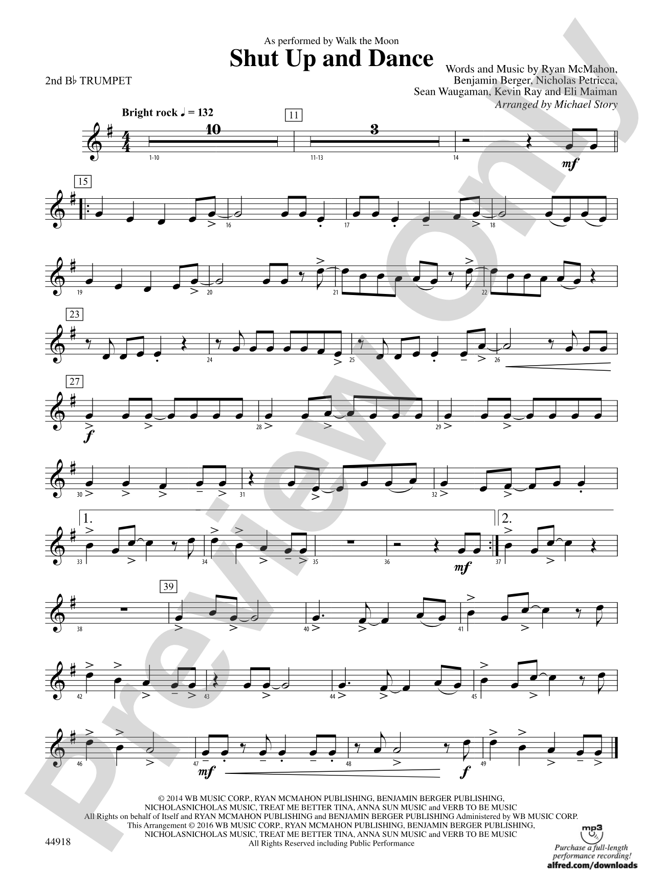 Shut Up and Dance: 2nd B-flat Trumpet