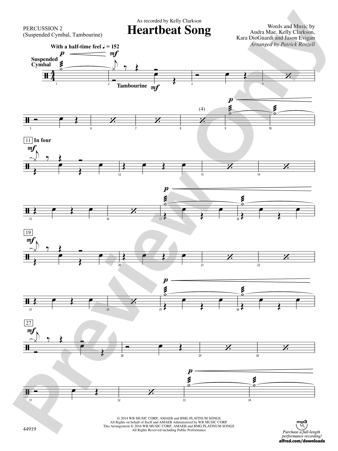 Heartbeat Song: 2nd Percussion