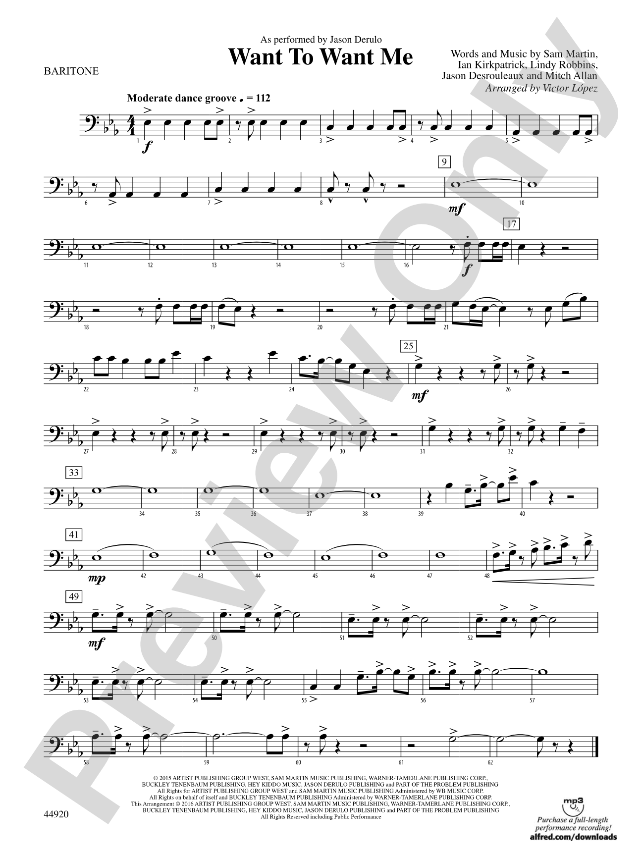 Want to Want Me: Baritone B.C.
