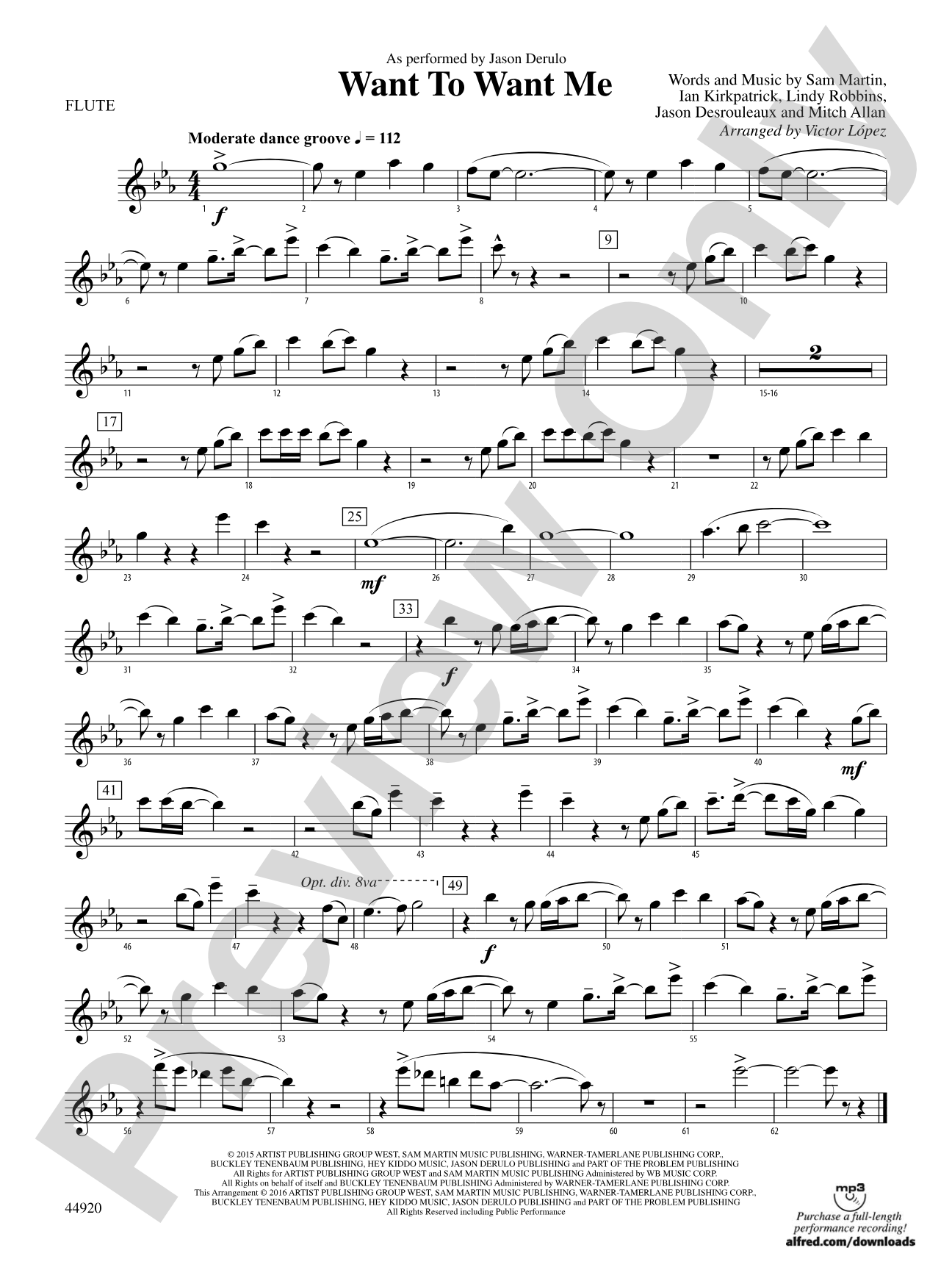Want to Want Me: Flute