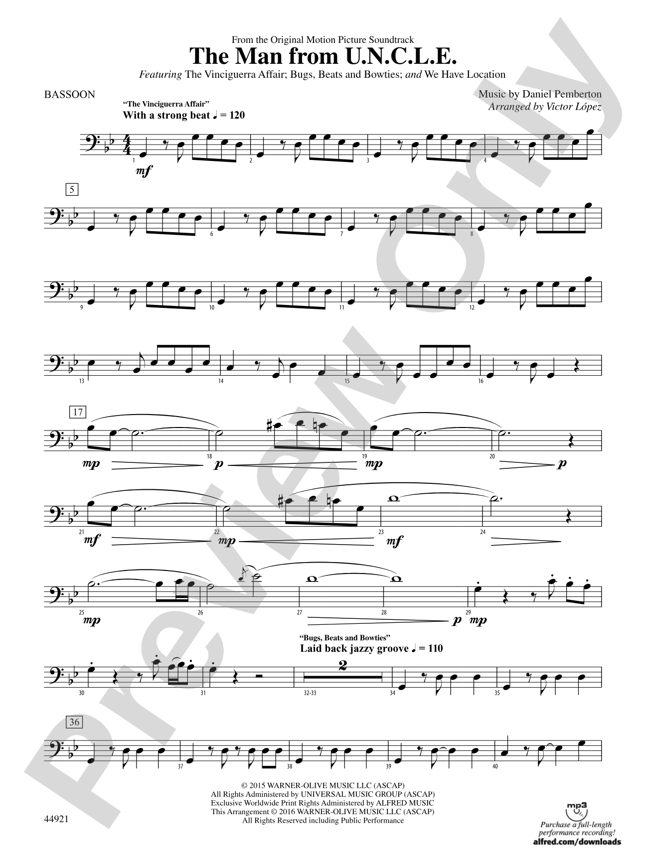 The Man from U.N.C.L.E. (from the Original Motion Picture Soundtrack): Bassoon