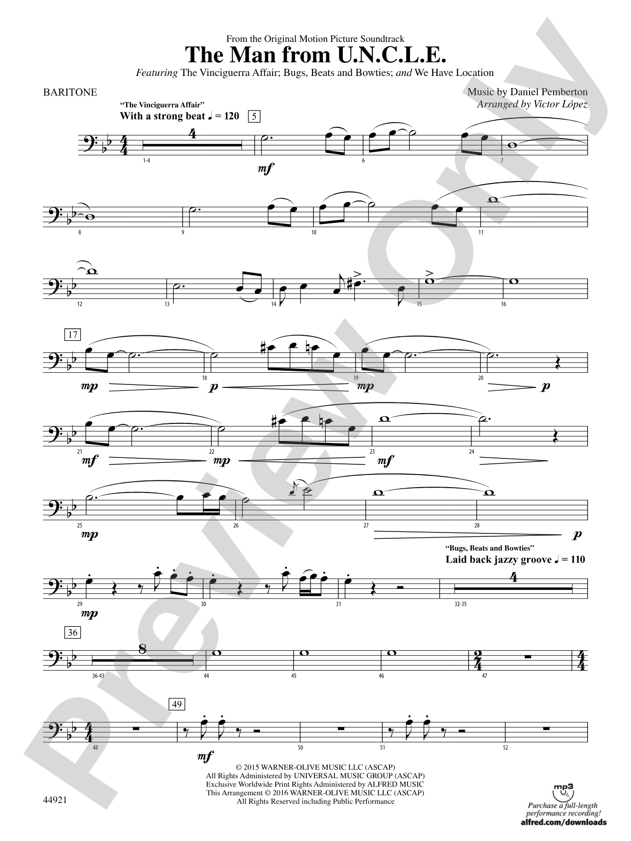 The Man from U.N.C.L.E. (from the Original Motion Picture Soundtrack): Baritone B.C.