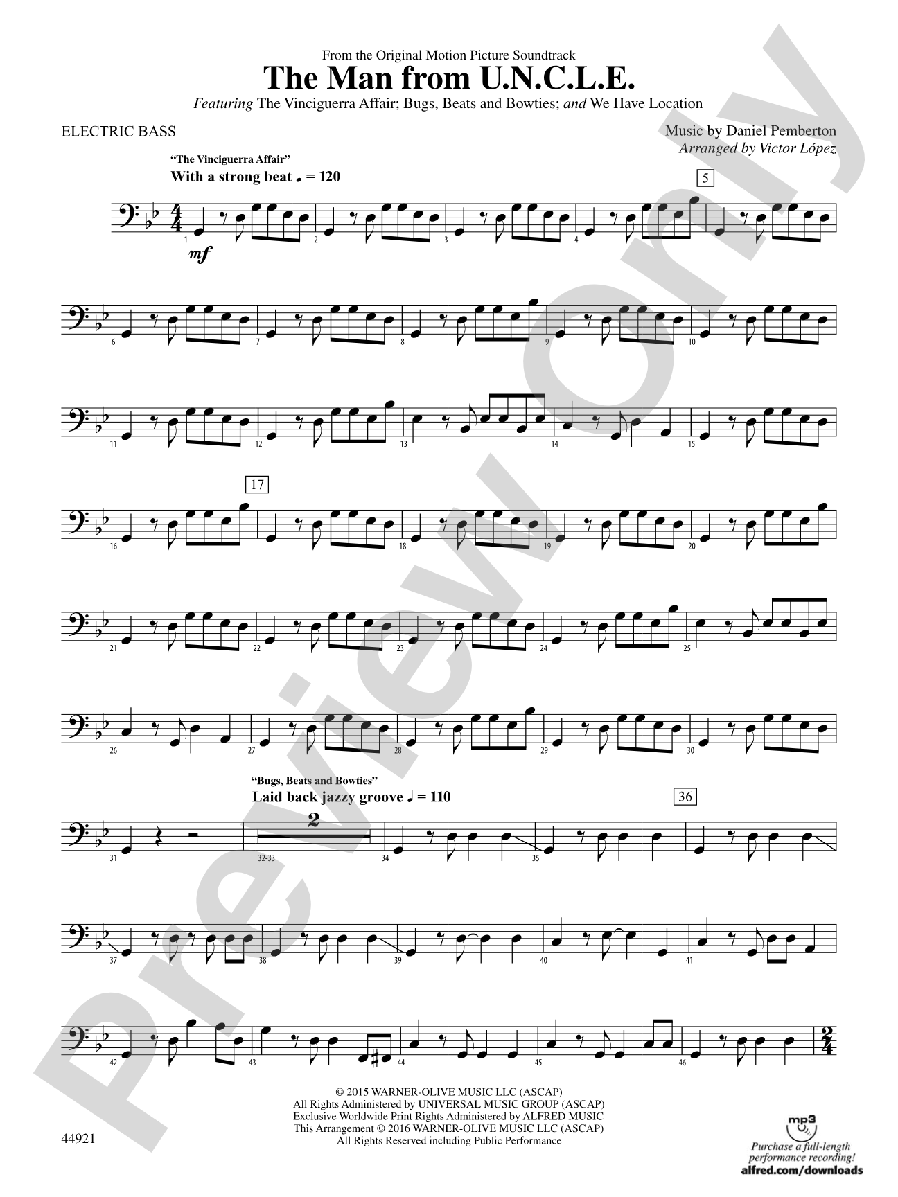 The Man from U.N.C.L.E. (from the Original Motion Picture Soundtrack): Electric Bass