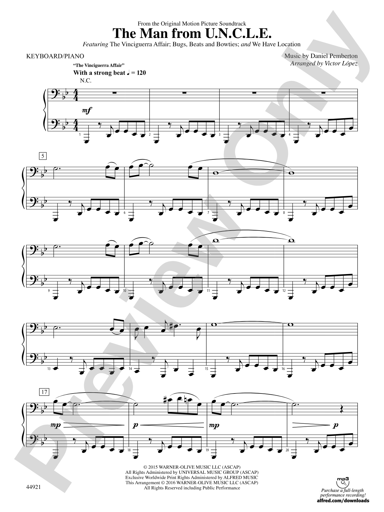 The Man from U.N.C.L.E. (from the Original Motion Picture Soundtrack): Piano Accompaniment